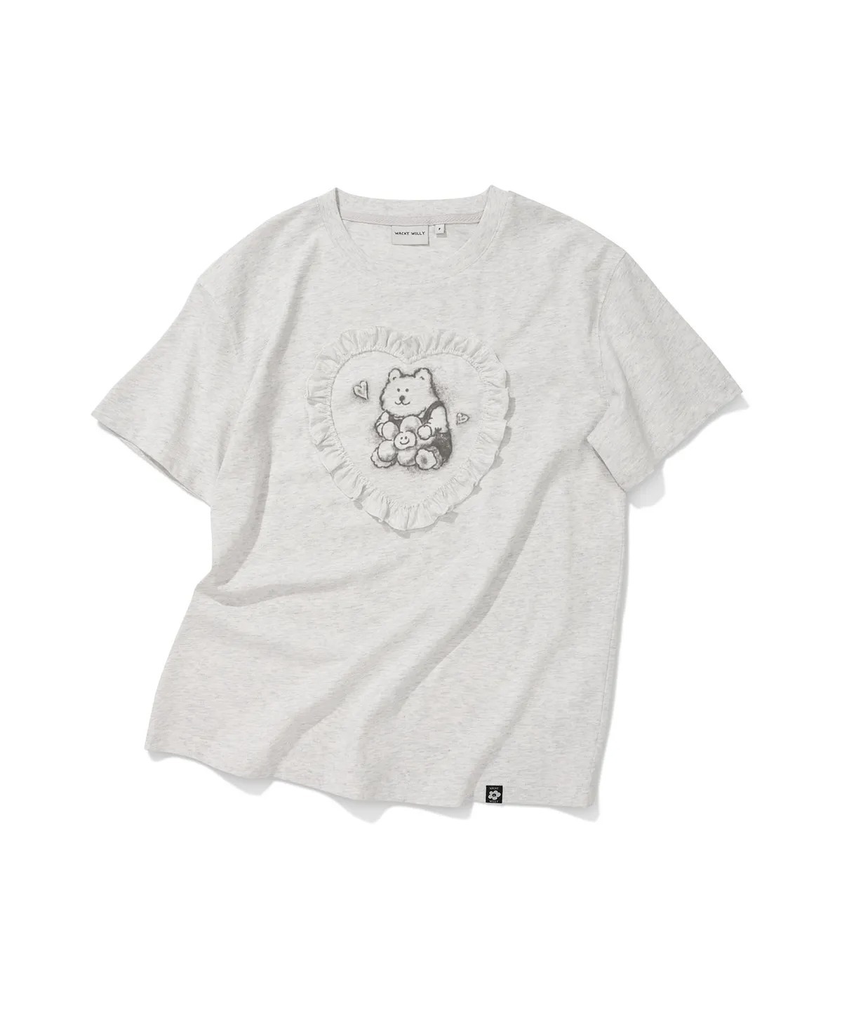 WACKY WILLY [LO.FL] WOMEN'S HEART RUFFLE SHORT-SLEEVE T-SHIRT