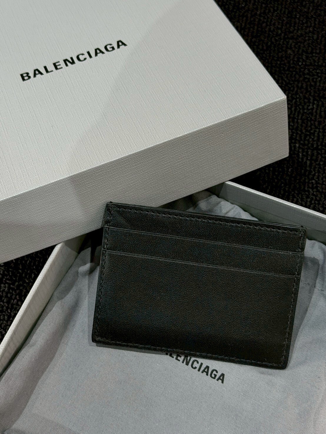 現貨折扣 BALENCIAGA 經典字體Logo 黑色雙面卡包 卡夾