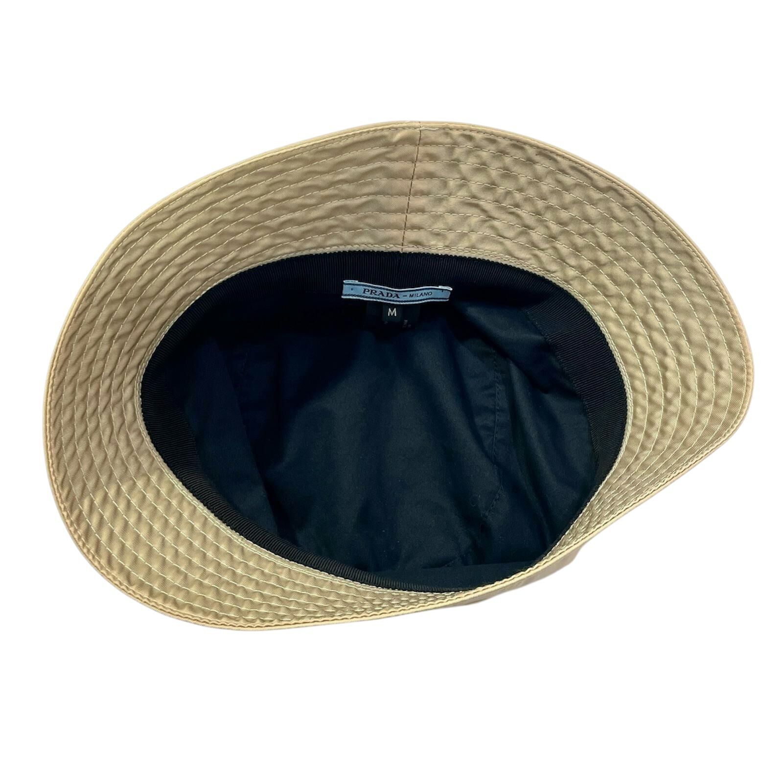 全新PRADA  Re-Nylon Bucket Hat 杏色漁夫帽 #香榭站正品