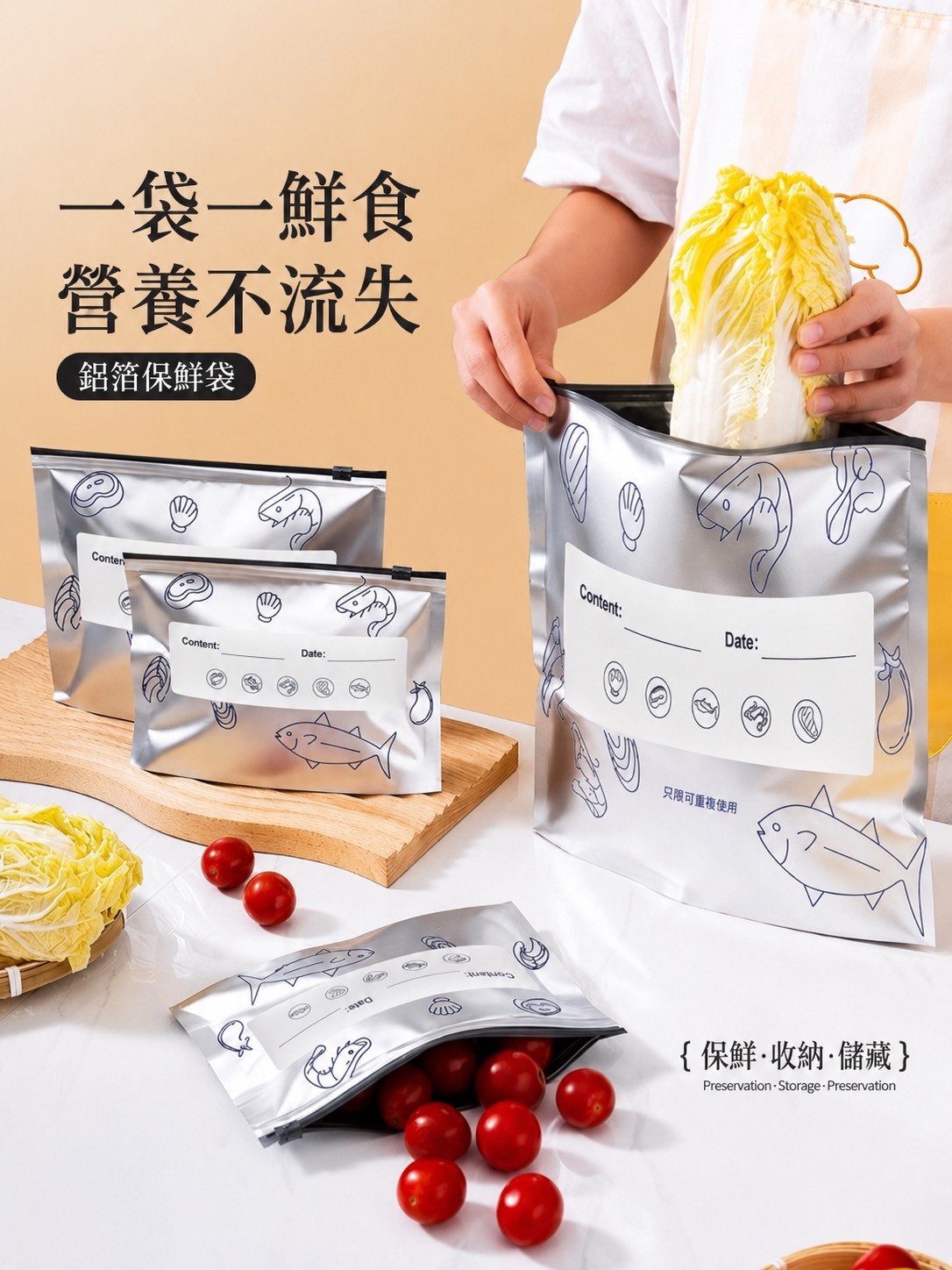 日本 sufecoco 鋁箔密封保鮮袋組
