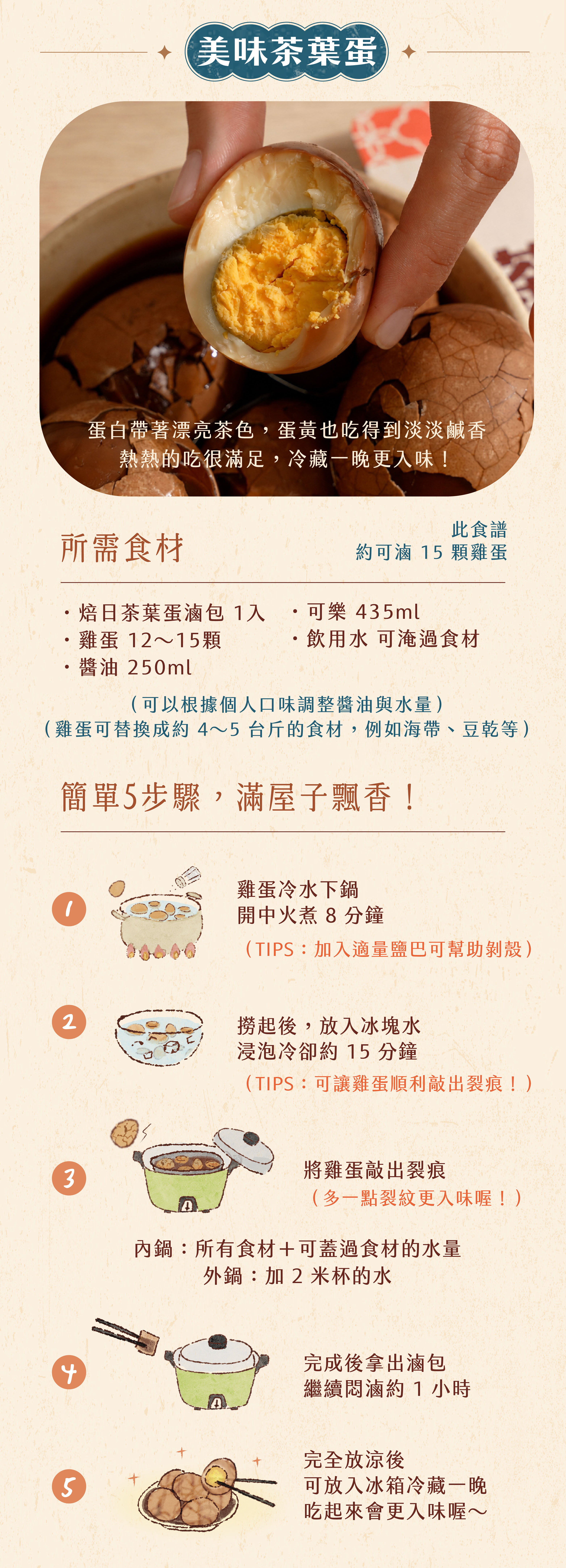 “焙日茶葉蛋滷包：茶葉蛋食譜與做法”
