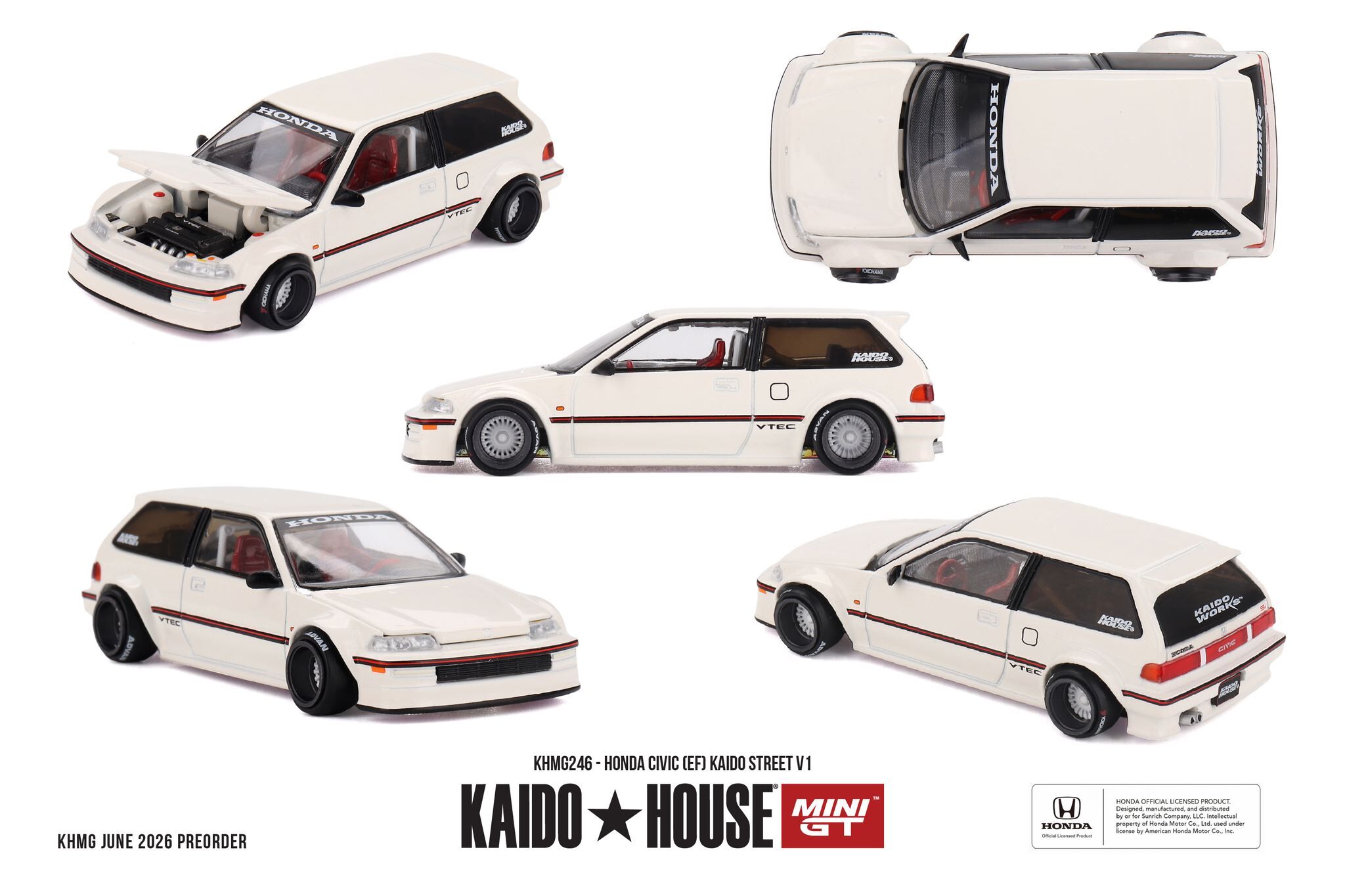 預訂:1/64 MINI GT Honda Civic (EF) Kaido Street V1 (KHMG246)