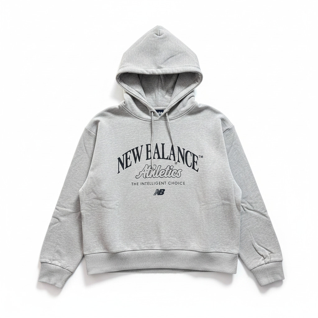 NEW BALANCE 帽T SDS 灰色 LOGO 連帽 上衣 女 AWT53308GHM