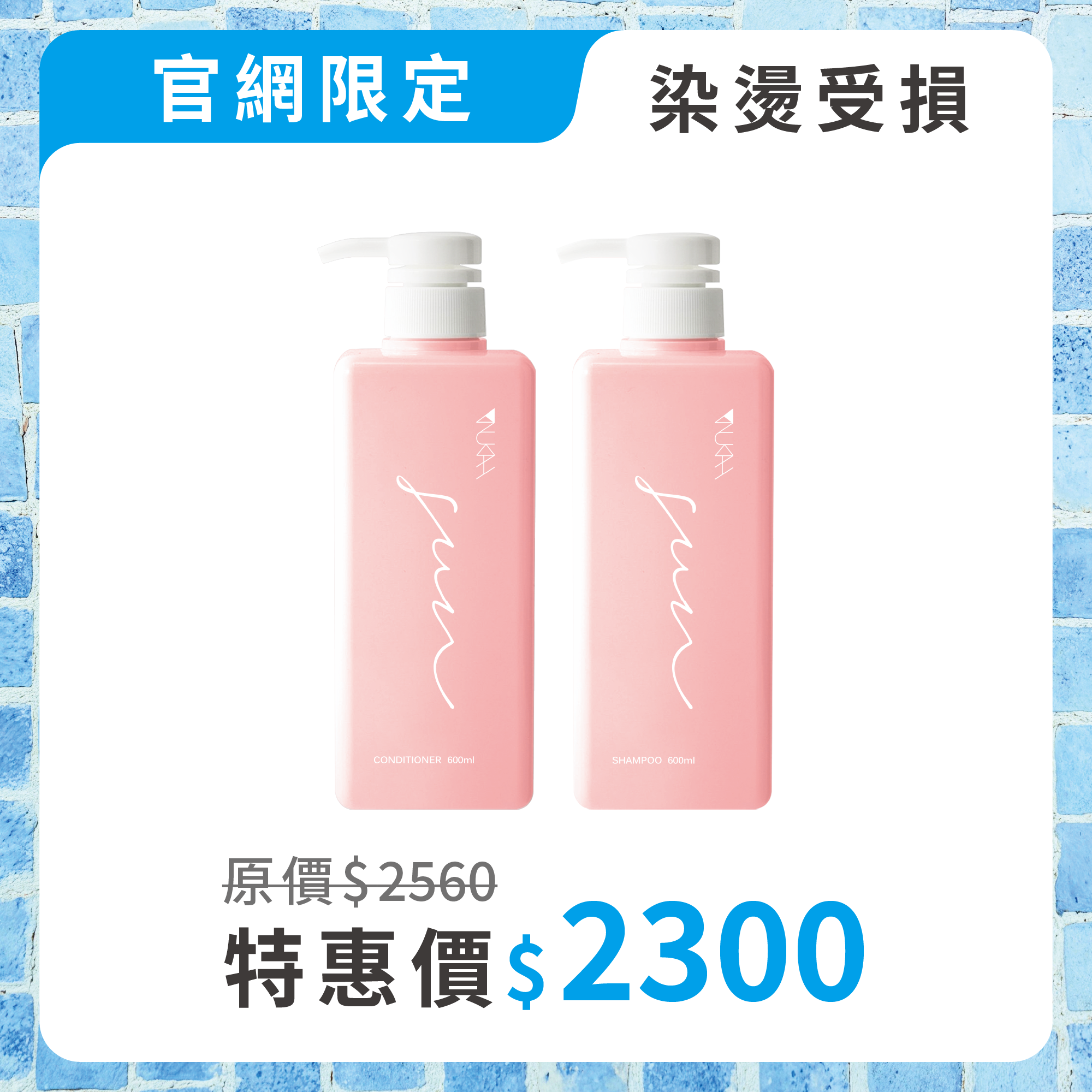 染燙受損．沙龍洗護組PLUS+（晴洗600ml+晴護600ml）