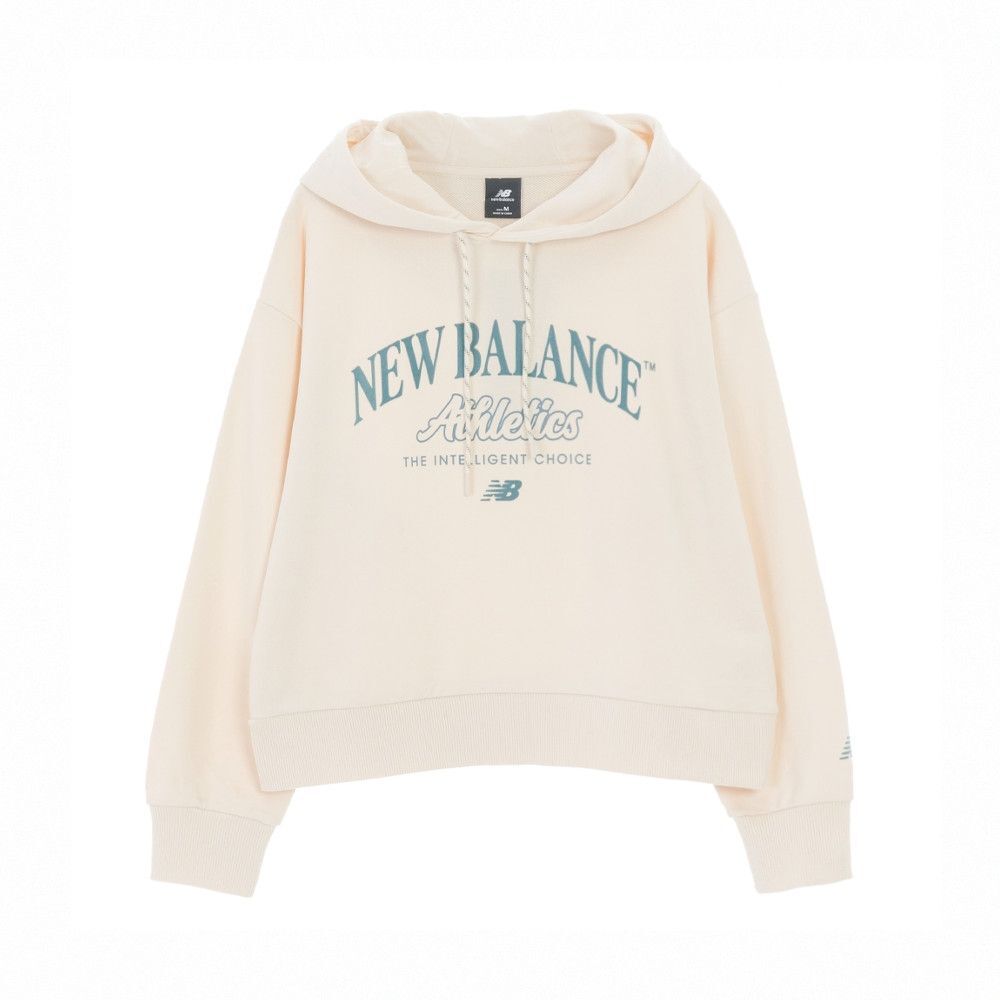 NEW BALANCE 帽T SDS 米黃 LOGO 連帽 上衣 女 AWT53308PEF