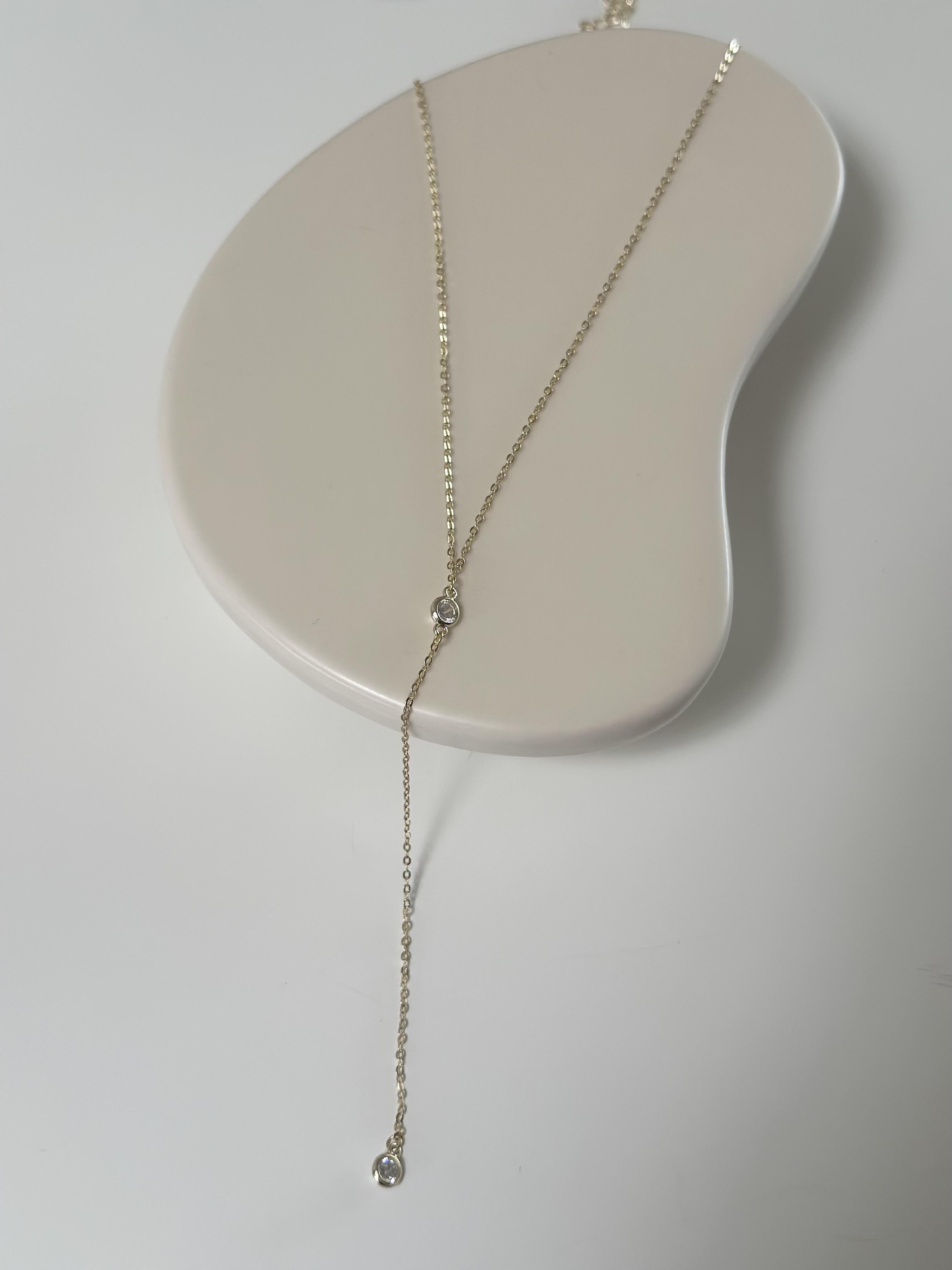 S925 hanging stone necklace