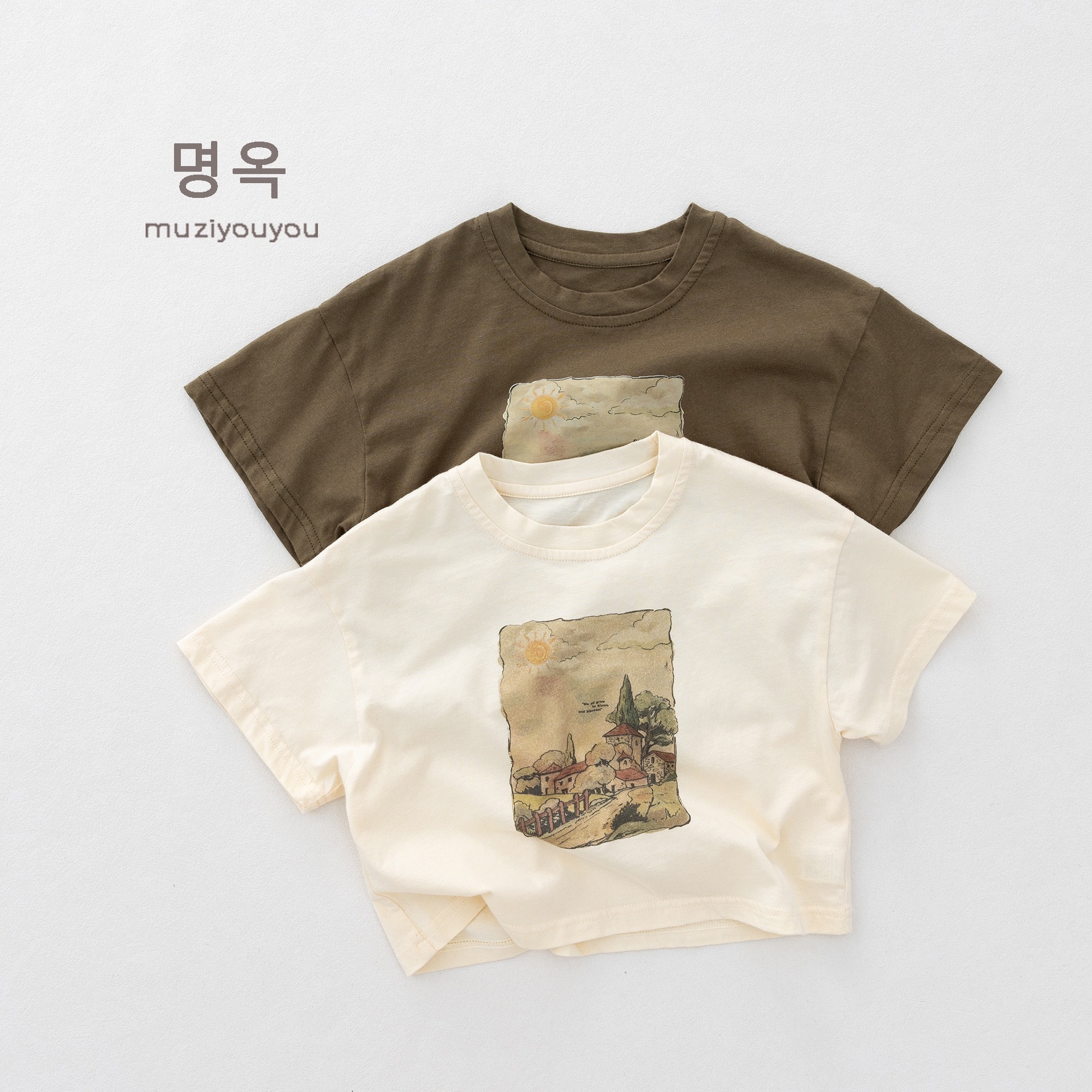 兩色  ꒱  插畫上衣 TEE