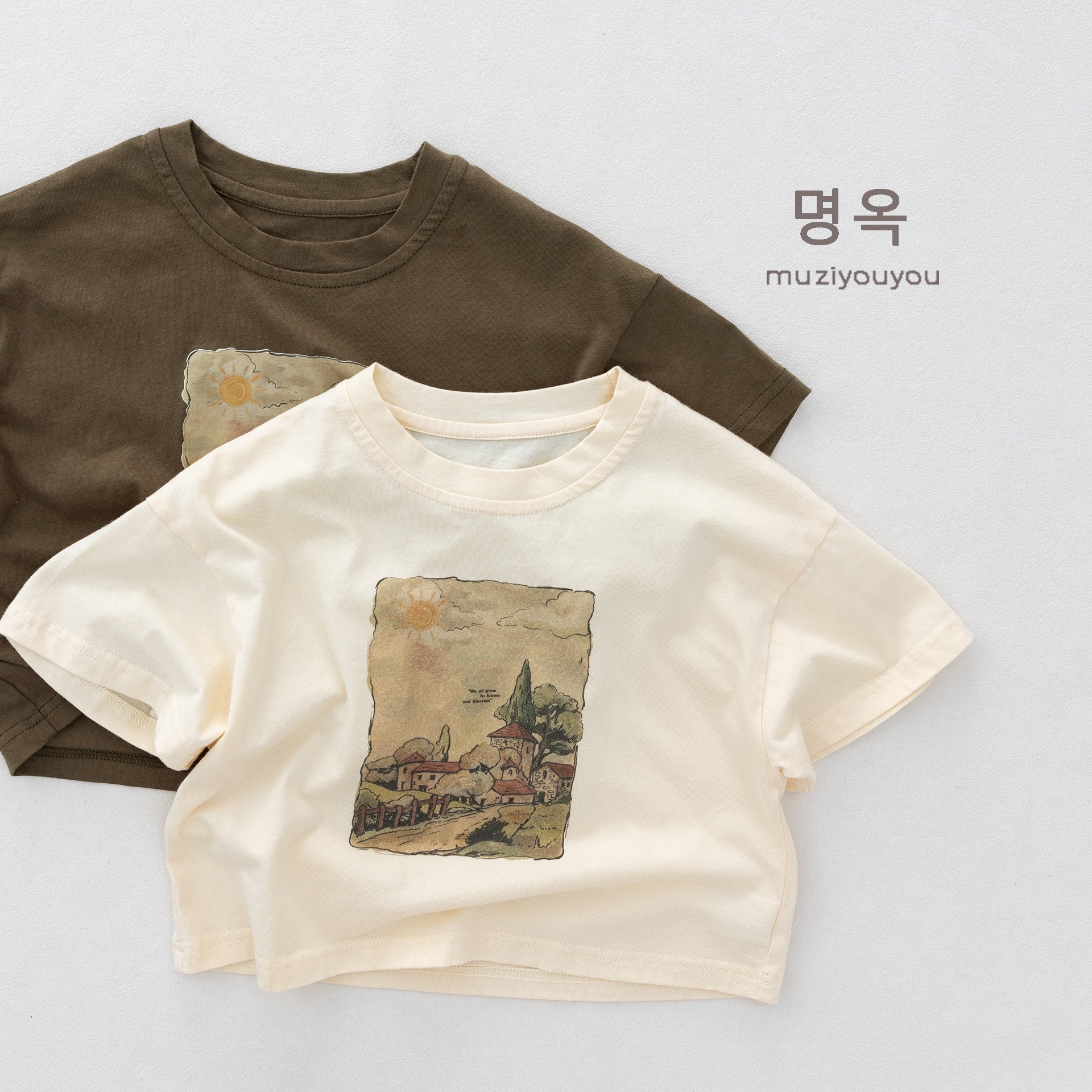 兩色  ꒱  插畫上衣 TEE