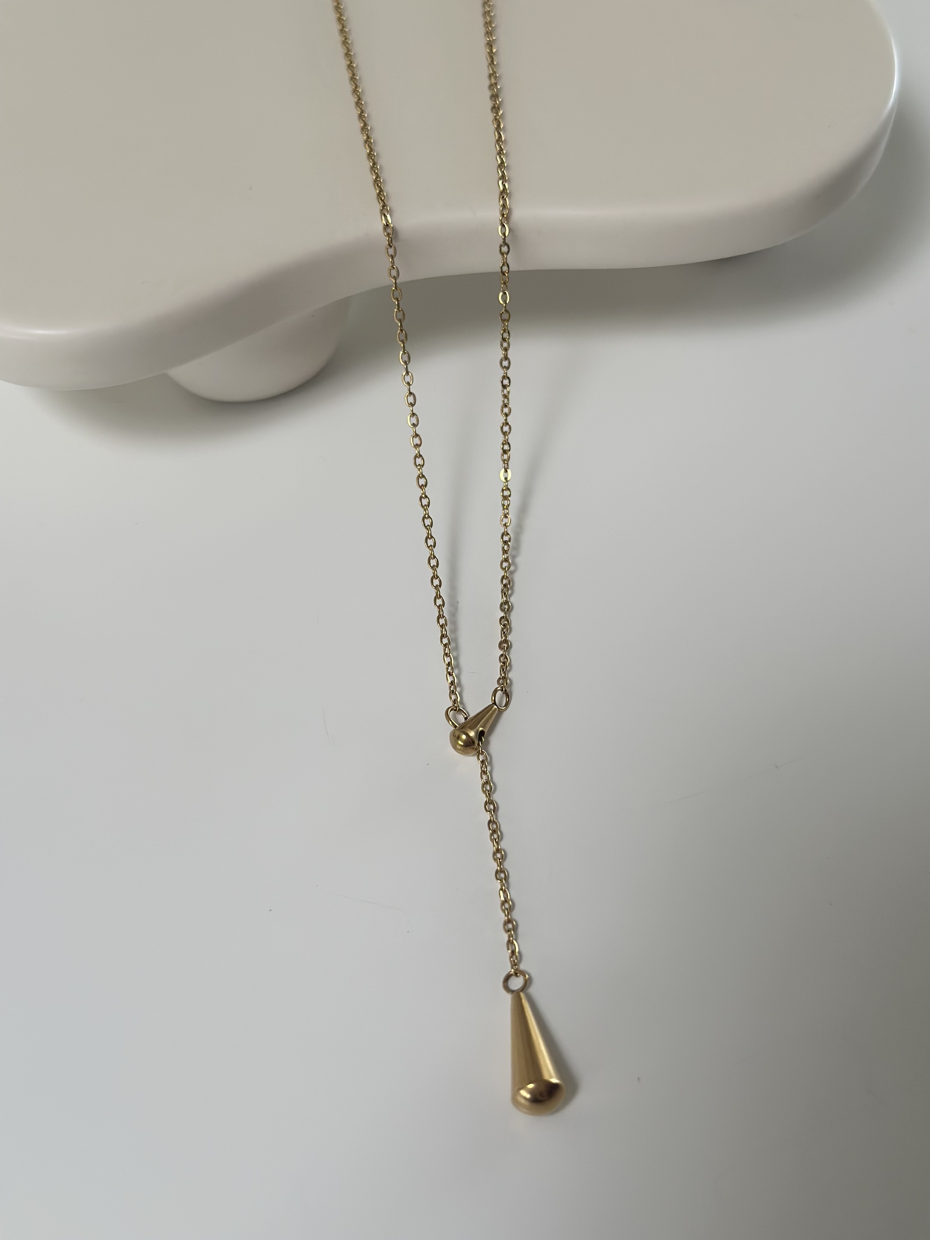 SS drop tassel necklace
