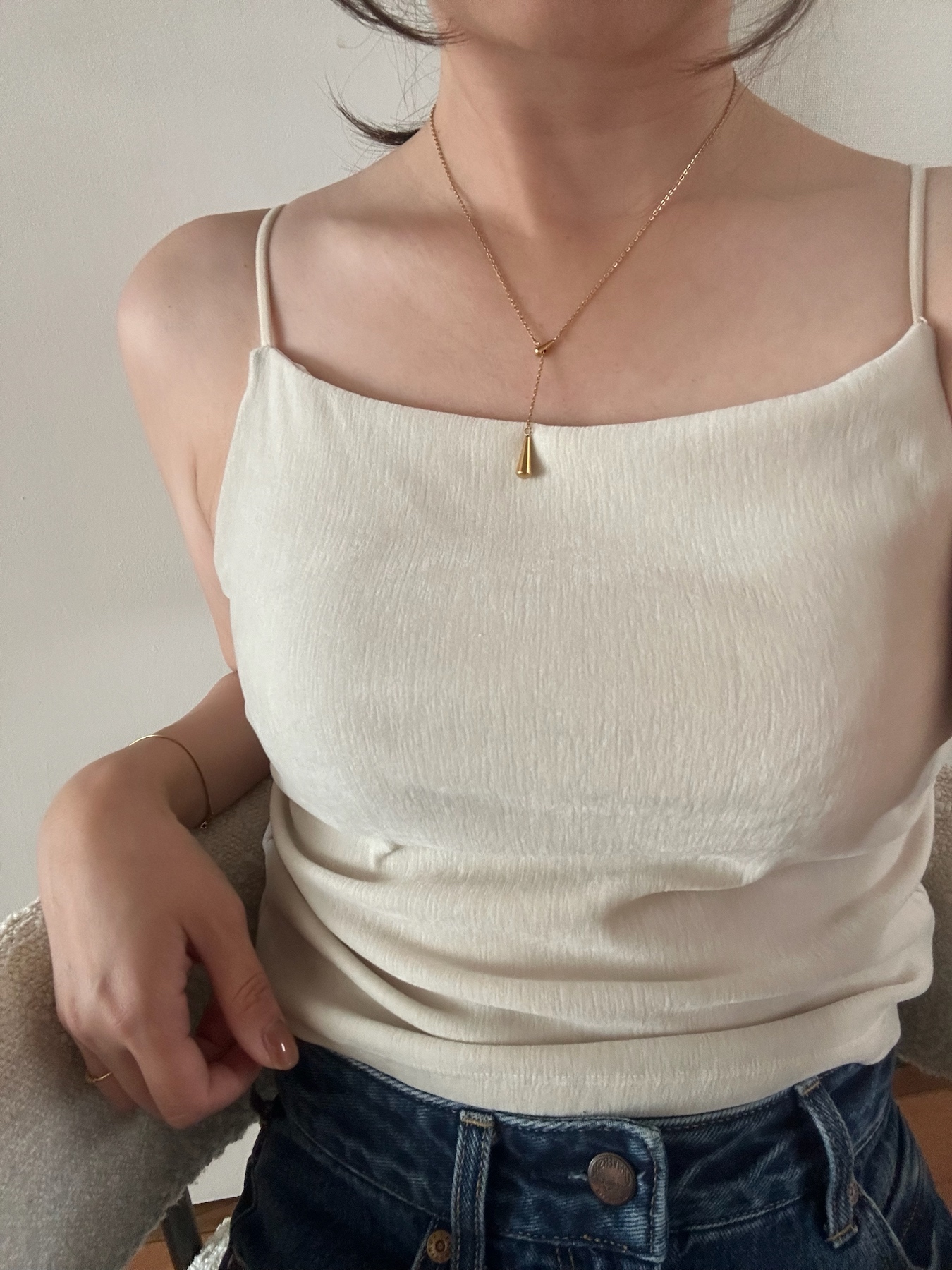 SS drop tassel necklace