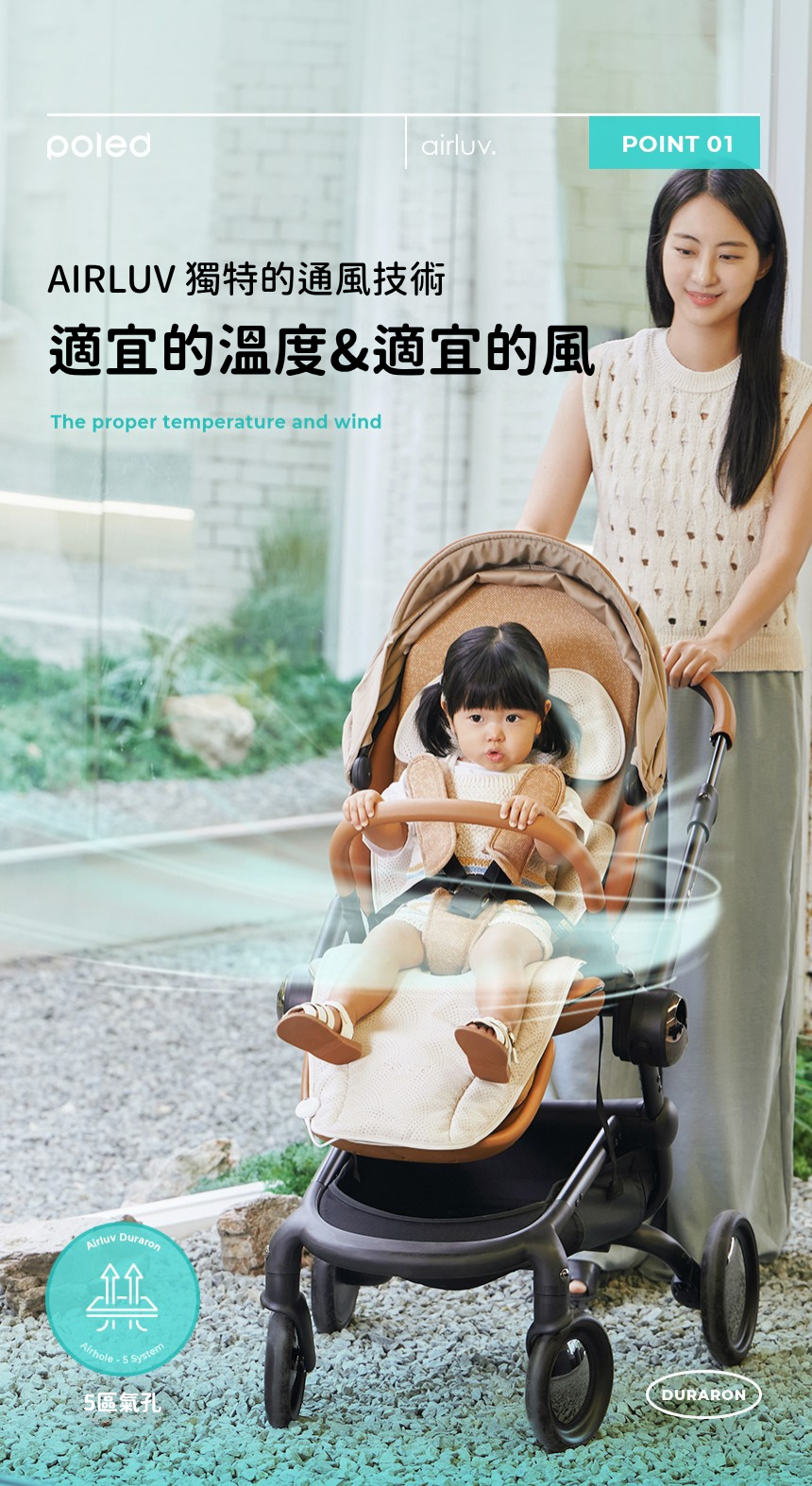 Poled AIRLUV4 Duraron 智能手推車涼感墊