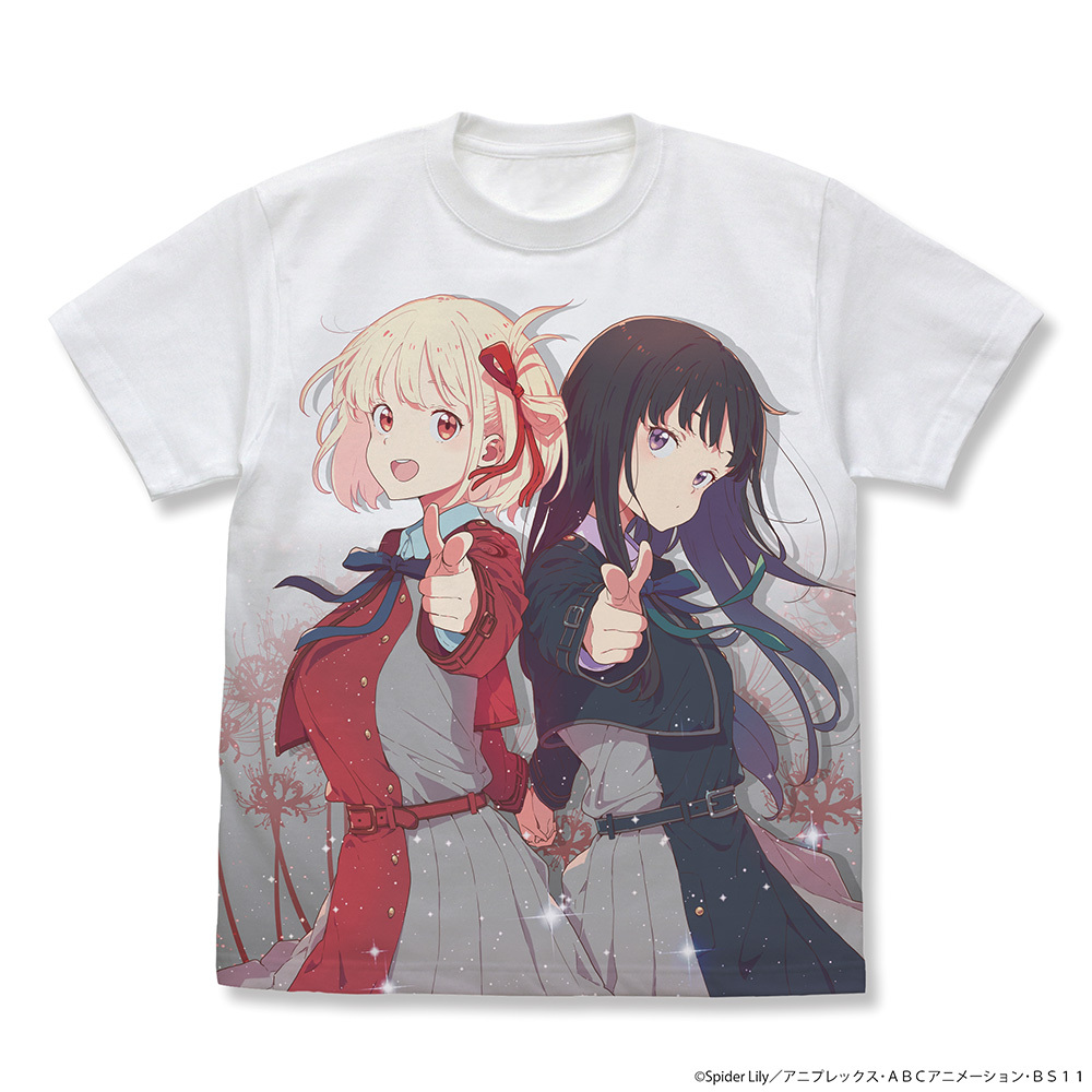千束&たきな ﾌﾙｸﾞﾗﾌｨｯｸTｼｬﾂ/WHITE COSPA 061526