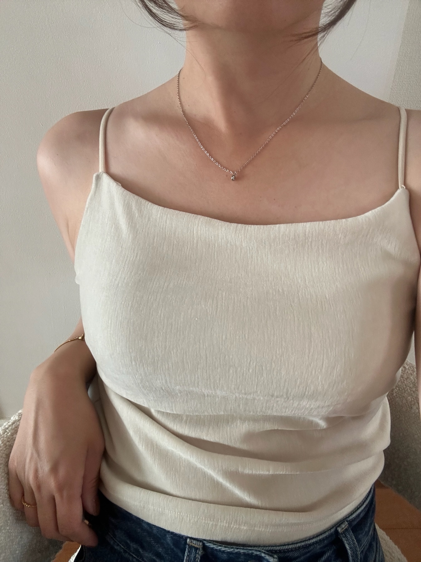 SS magnet one stone necklace