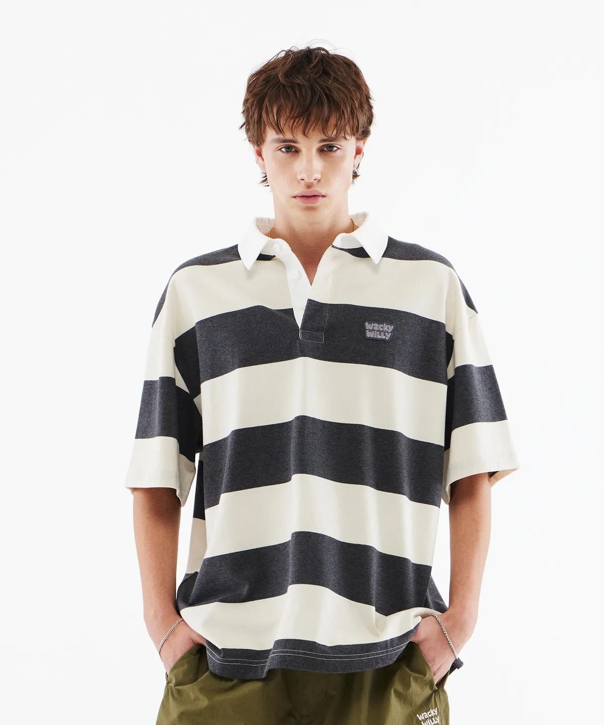 WACKY WILLY Rugby Stripe Short-Sleeve T-Shirt