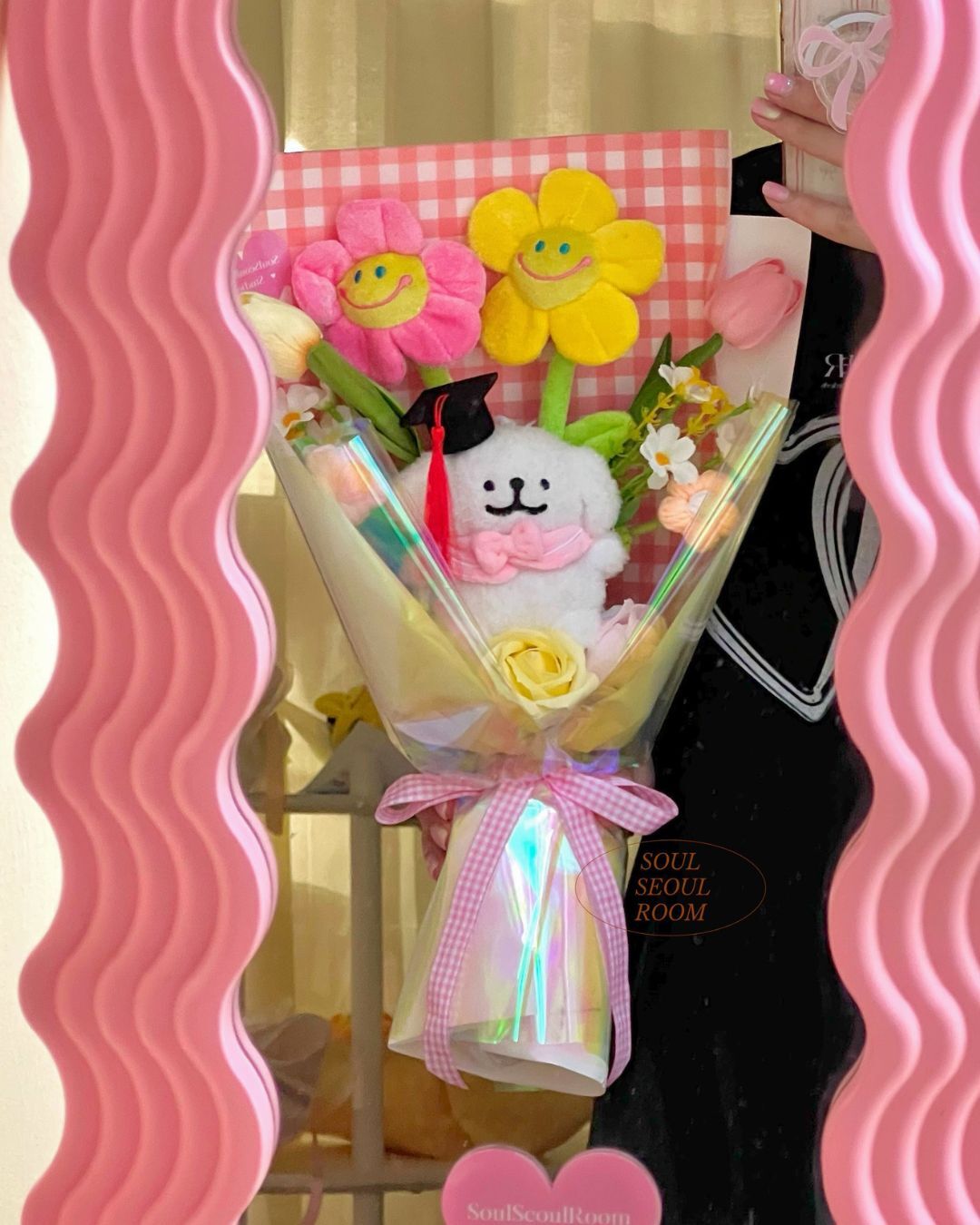 線條小狗 Maltese Retriever 白色狗仔中型公仔花束 SoulSeoulRoom 觀塘現貨