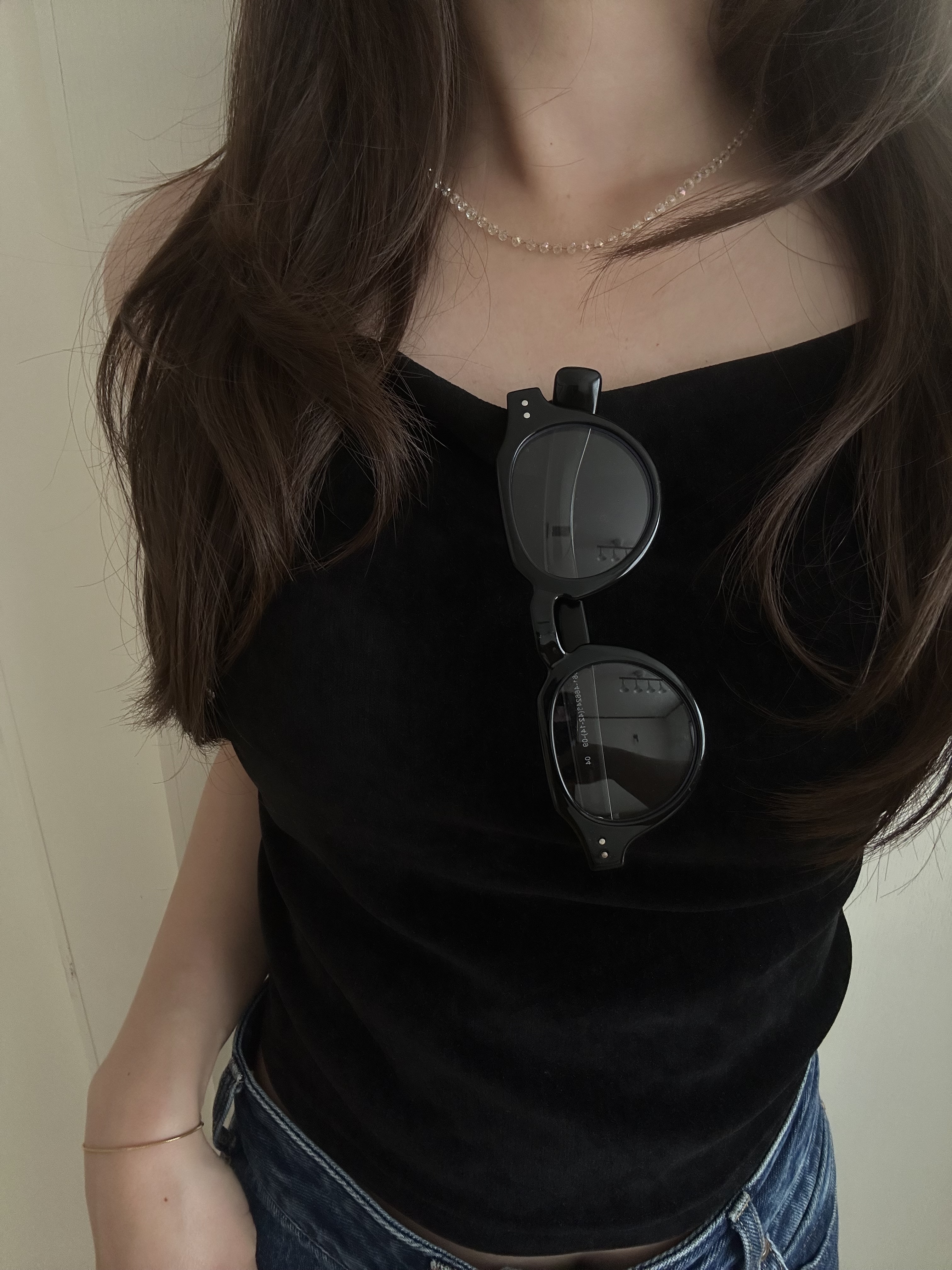SS clear beads stone necklace