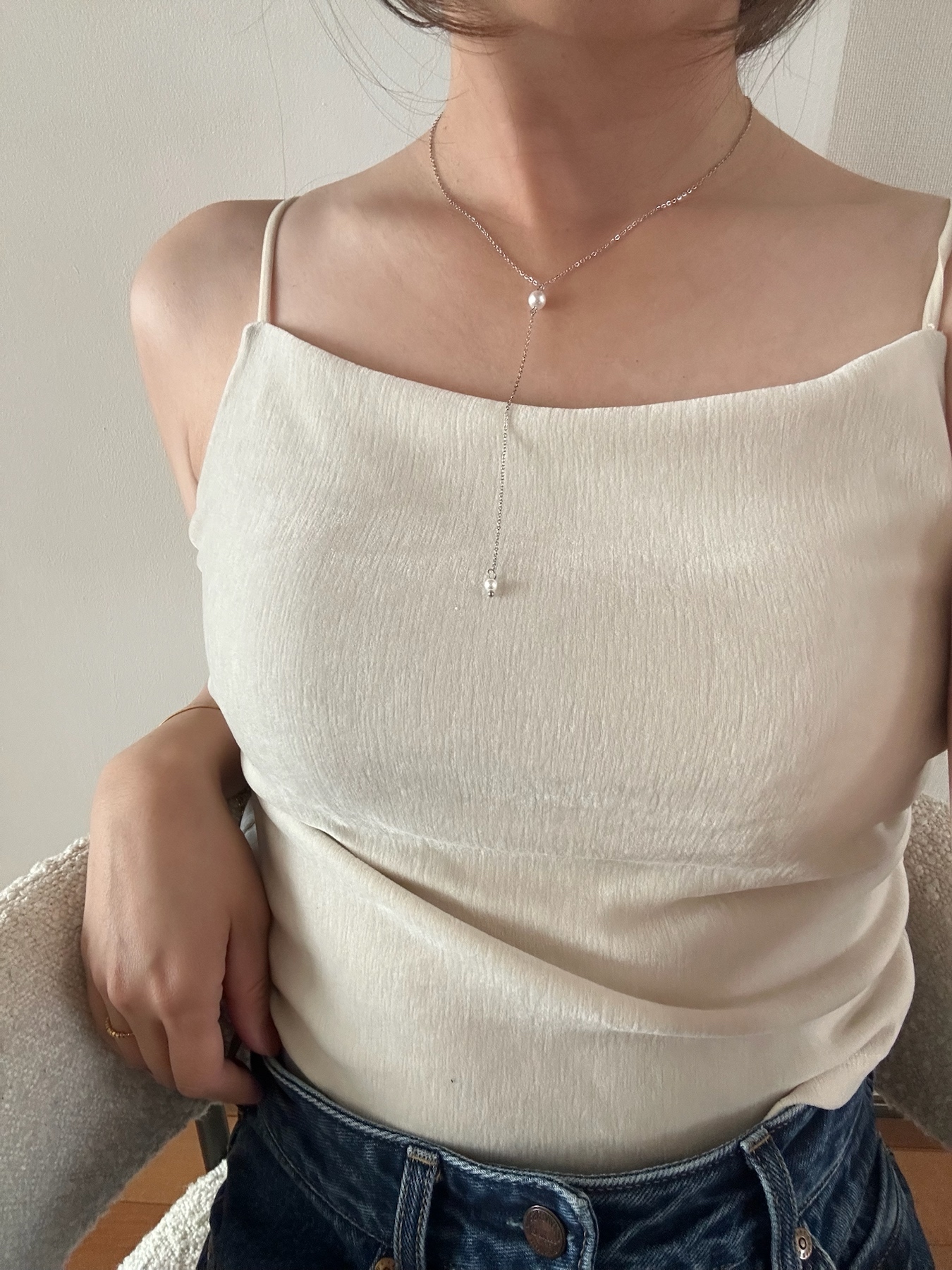 SS pearl drop necklace