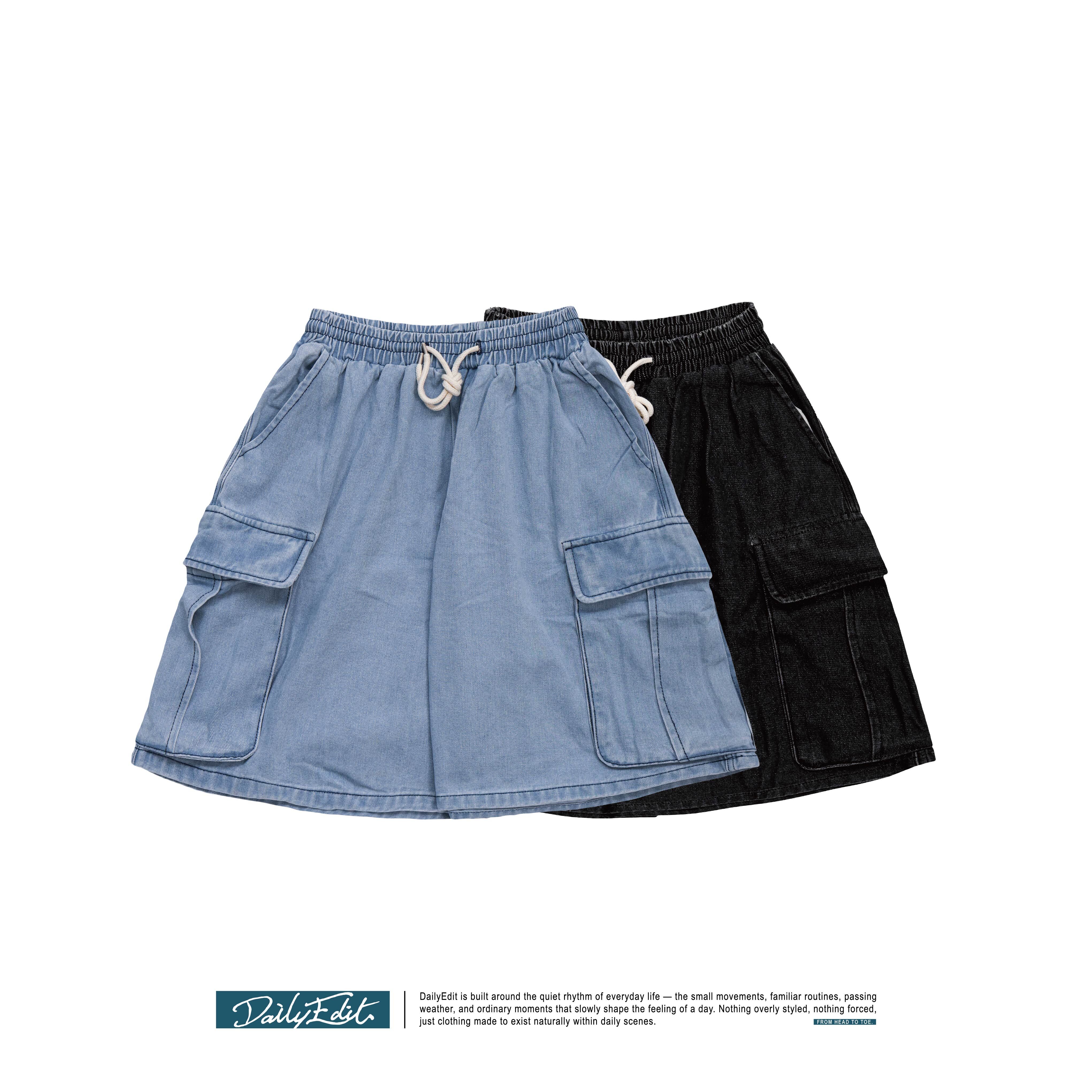 刺繡大口袋短褲 Vintage Cargo Denim SS-018