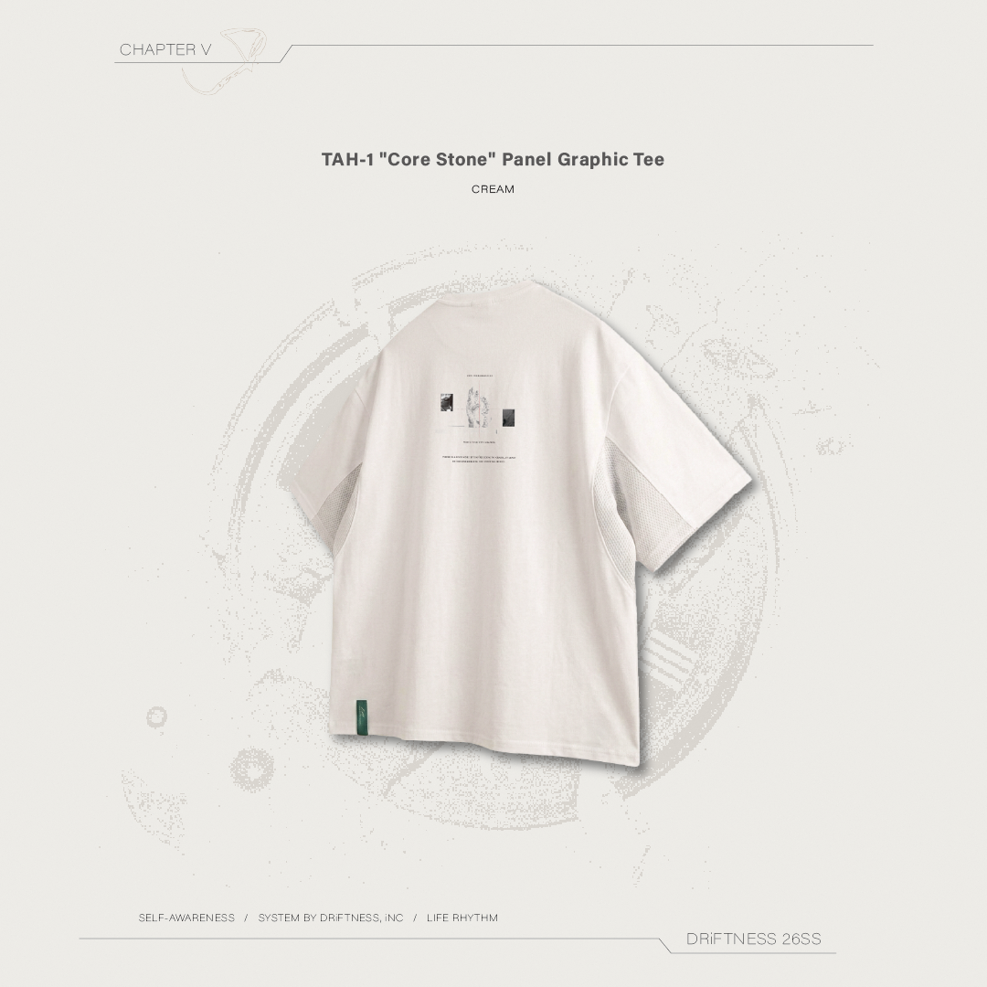 DRiFTNESS｜TAH-1 "Core Stone" 定錨者系列背圖短袖 - Cream