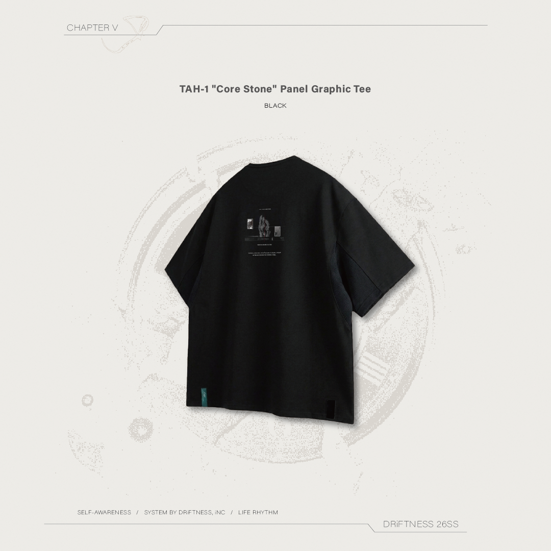 DRiFTNESS｜TAH-1 "Core Stone" 定錨者系列背圖短袖 - Black