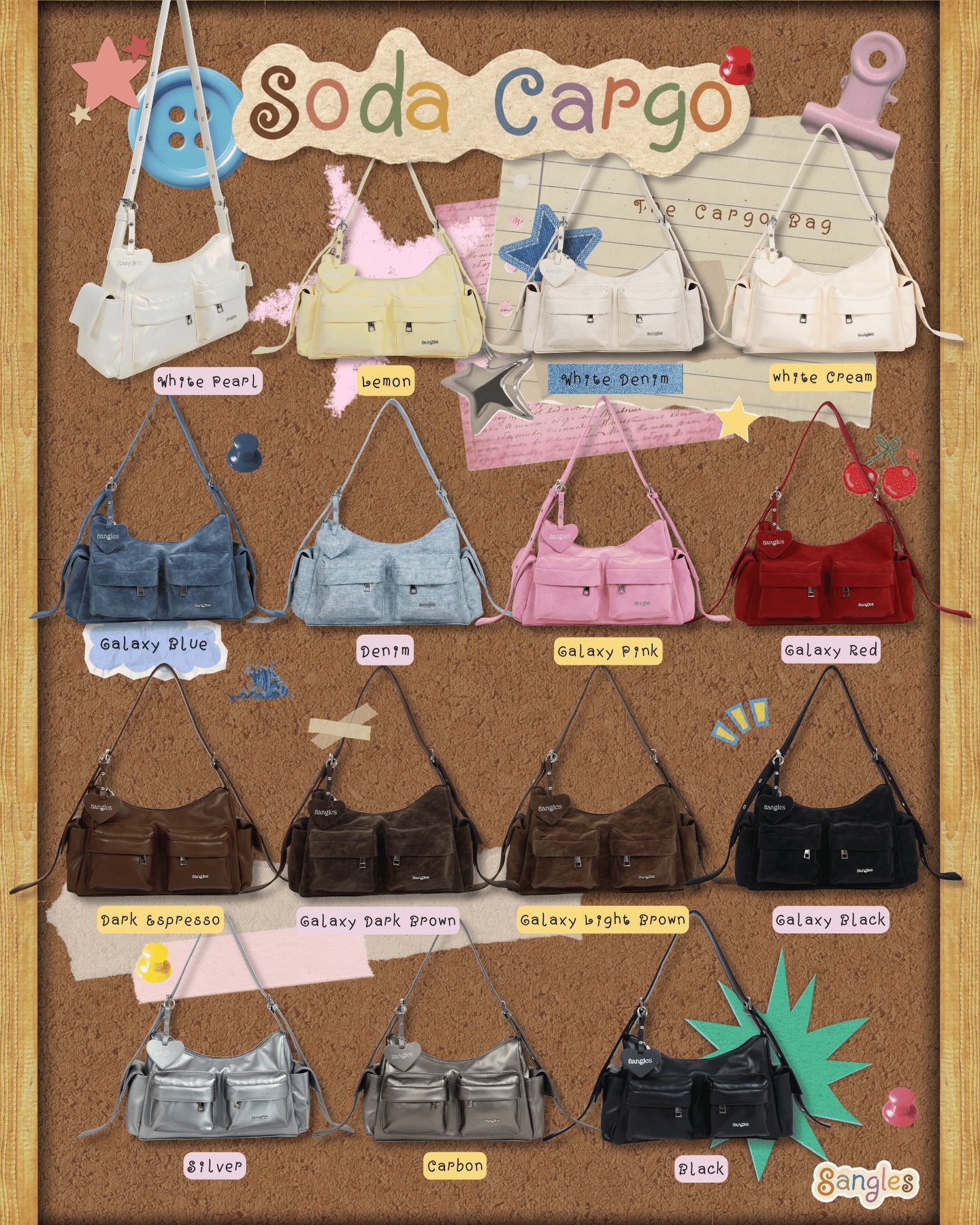 隨時缺貨！泰國人氣 Soda Cargo Bag (15 Colours)