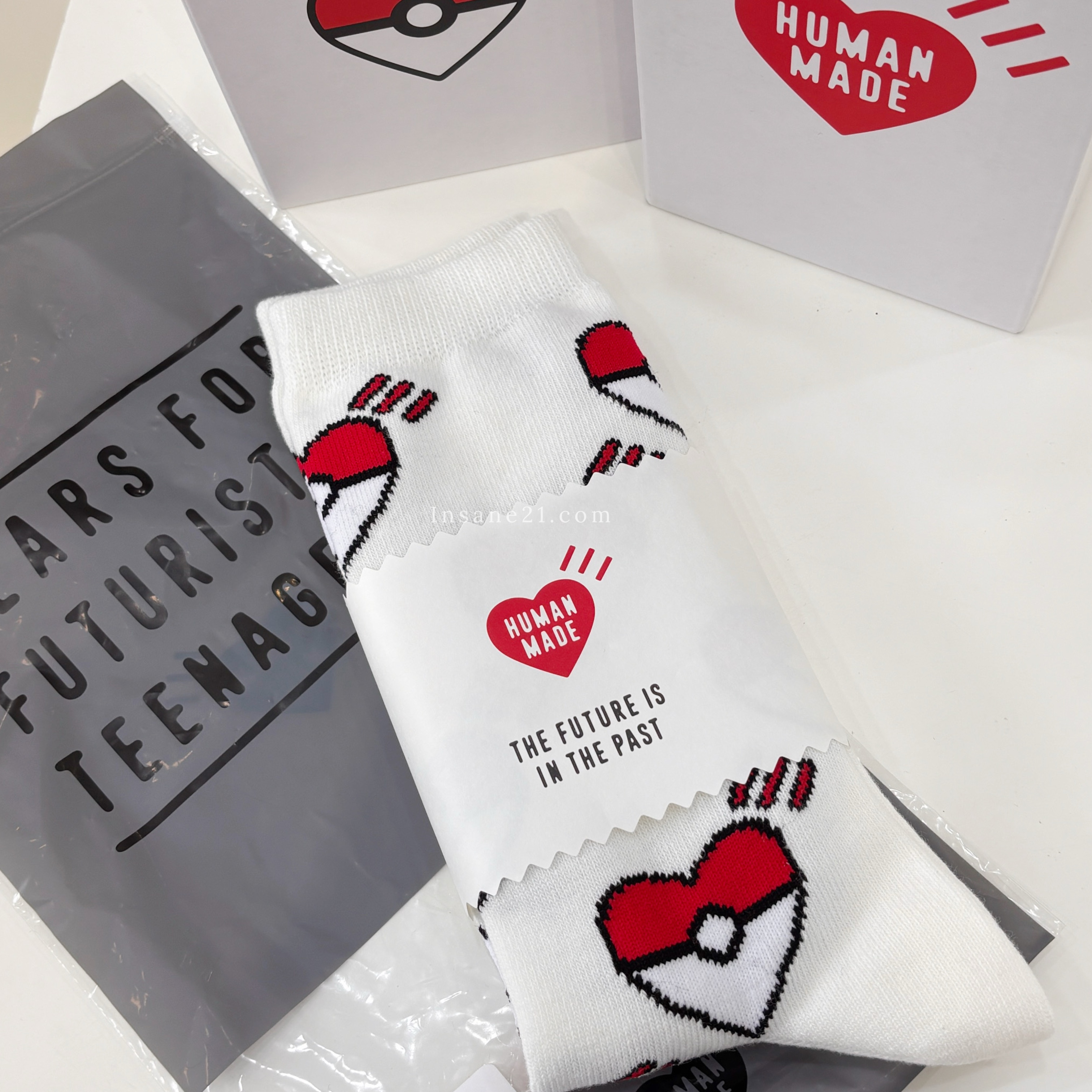 HUMAN MADE x POKEMON 寶可夢 聯名 愛心寶貝球 滿版 長襪
