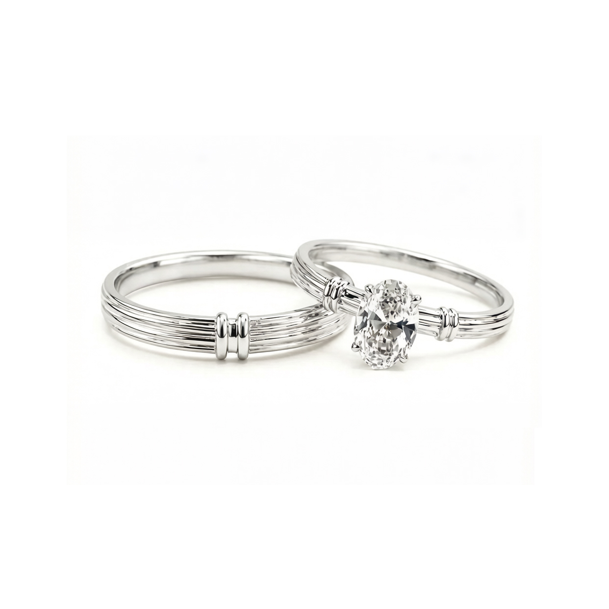 Eternal Light Promise | 18K Natural Diamond Couple Rings