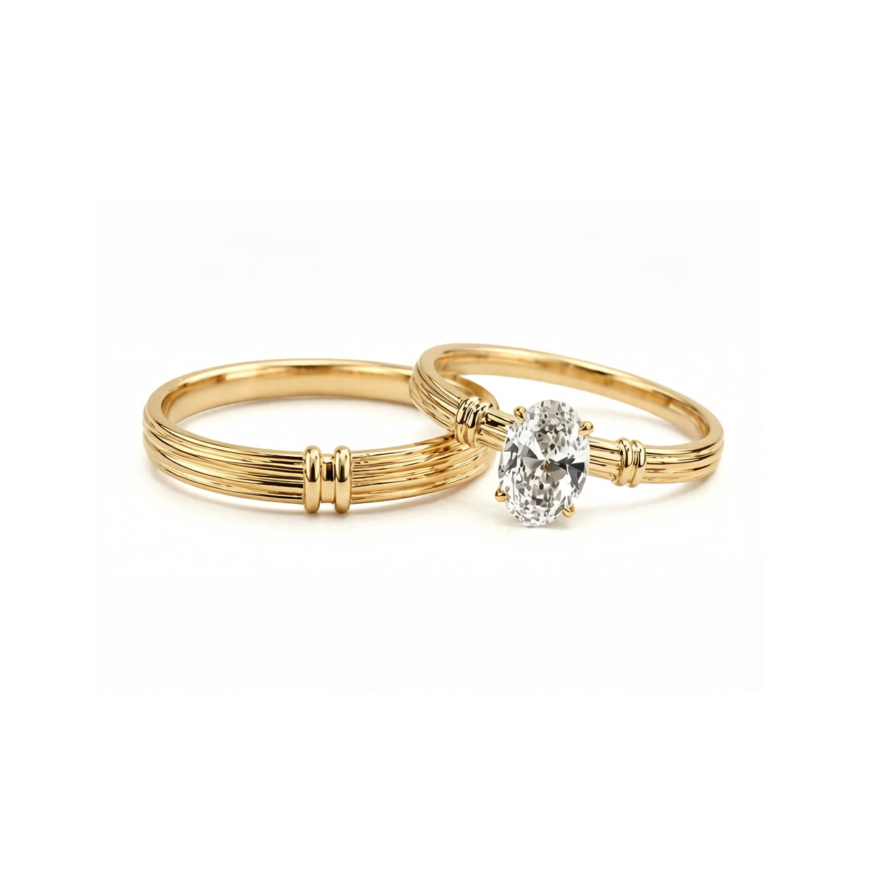 Eternal Light Promise | 18K Natural Diamond Couple Rings