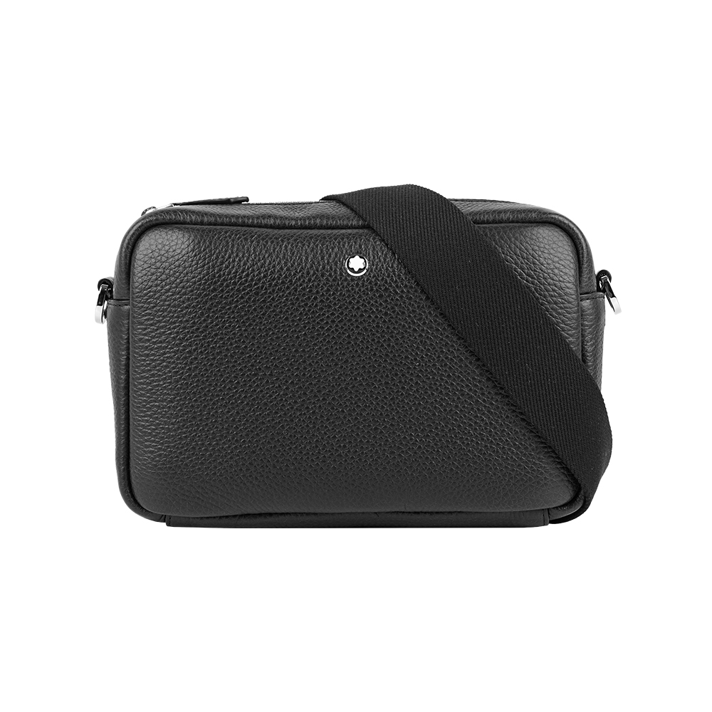 【Montblanc】Companion 粒紋牛皮拉鍊斜背包(黑色)