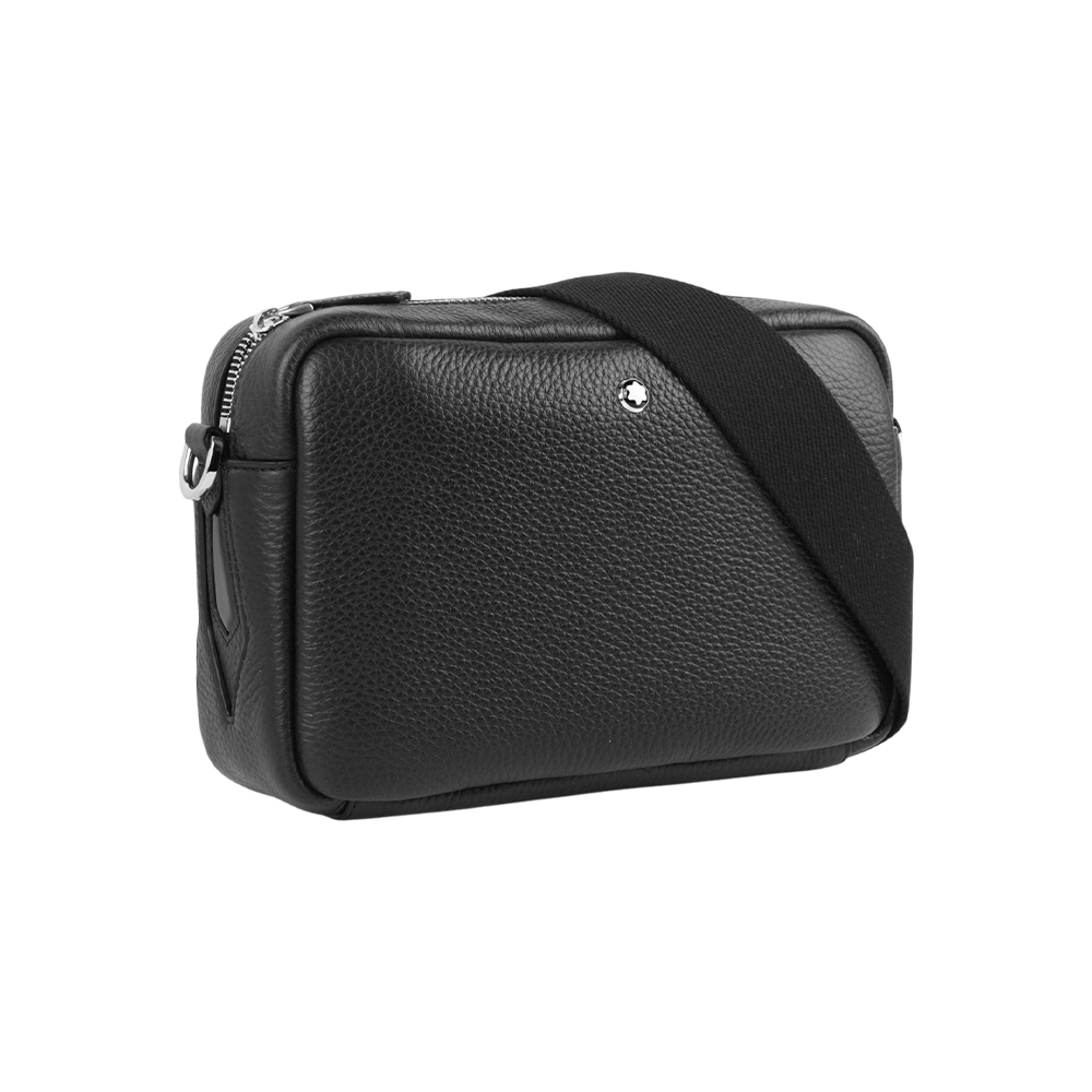 【Montblanc】Companion 粒紋牛皮拉鍊斜背包(黑色)