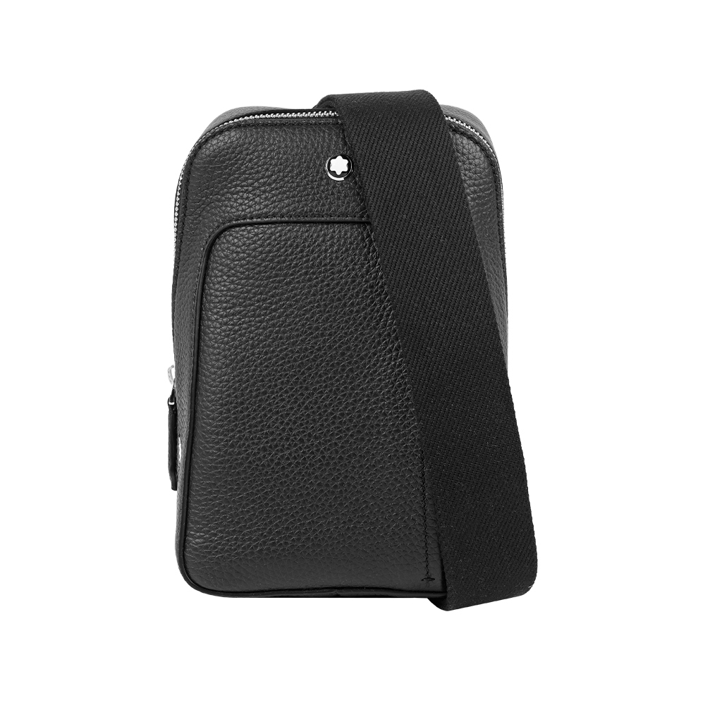 【Montblanc】Companion 粒紋牛皮拉鍊小款胸口包/隨身包(黑色)