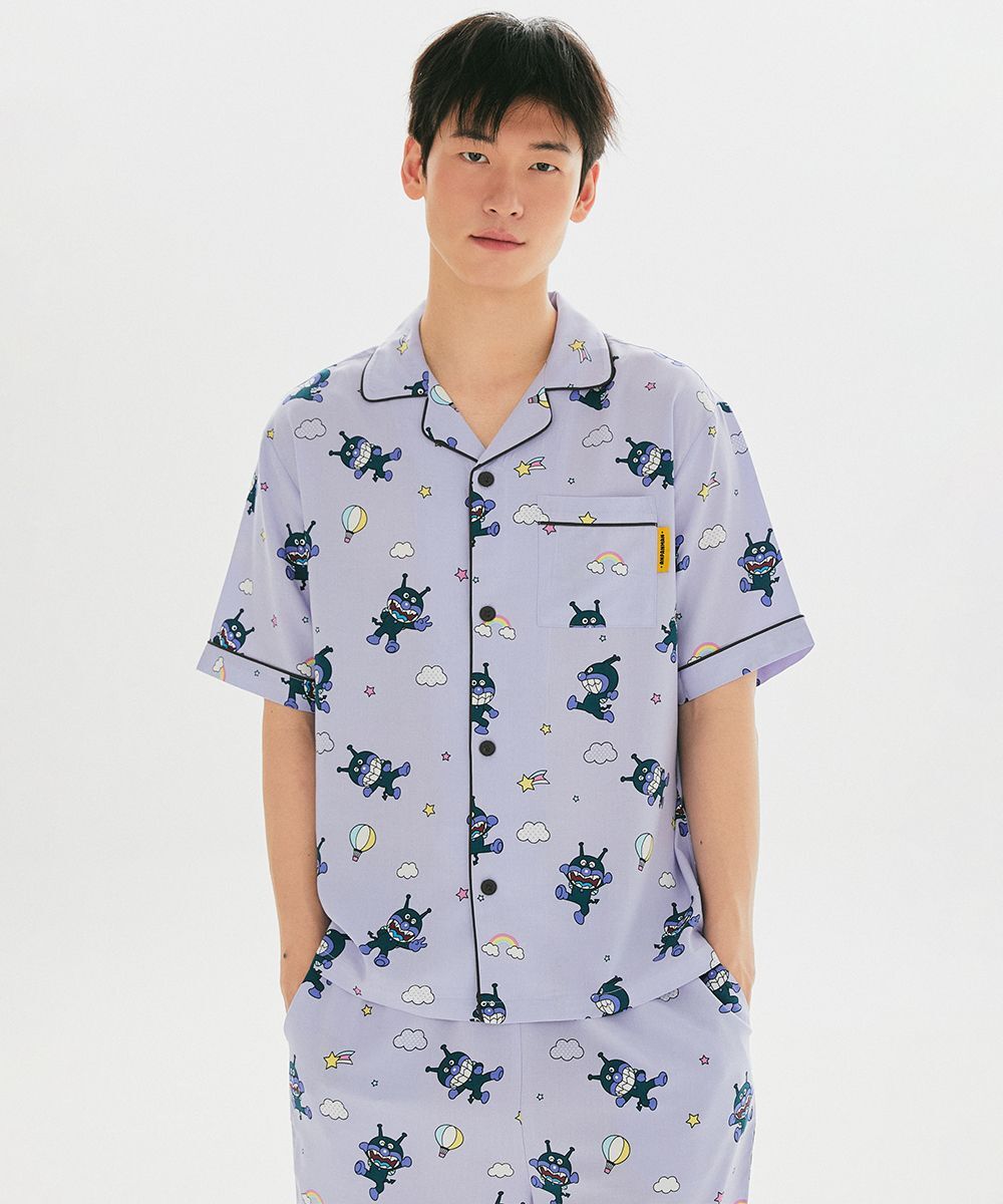 SPAO 麵包超人 短袖睡衣套裝 紫色 SPPPG37U07