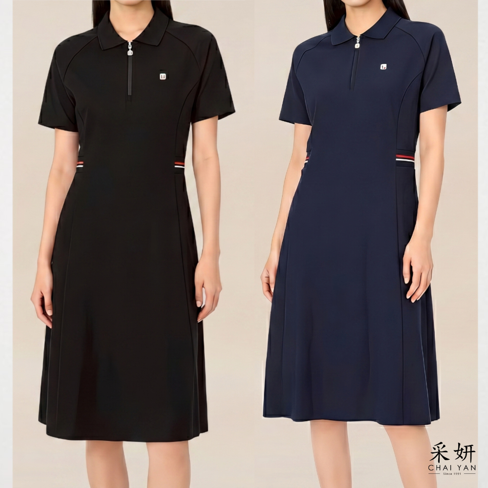 半開襟織帶運動洋裝