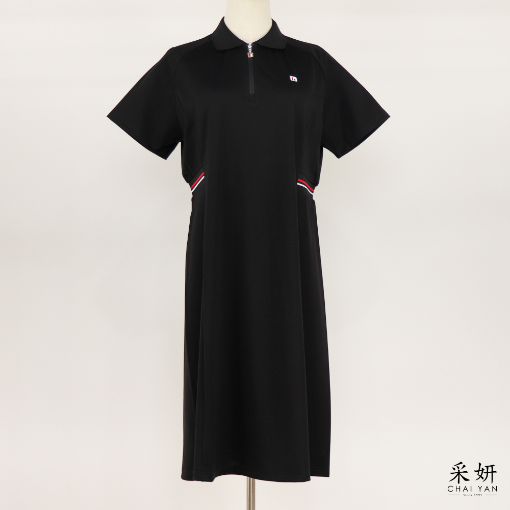 半開襟織帶運動洋裝