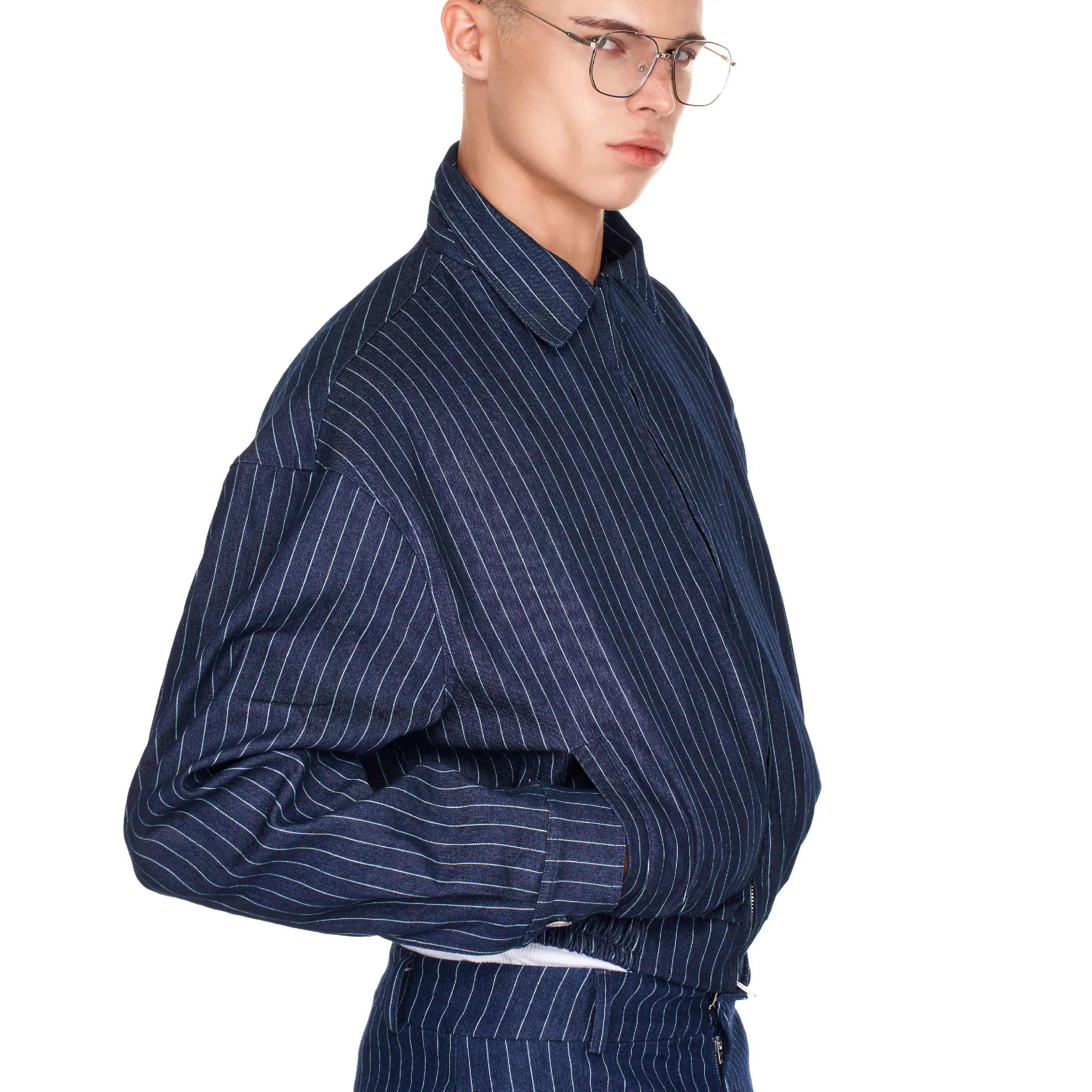 PUSH PUSH Heritage Zip Jacket 水洗牛仔 條紋 拉鍊外套