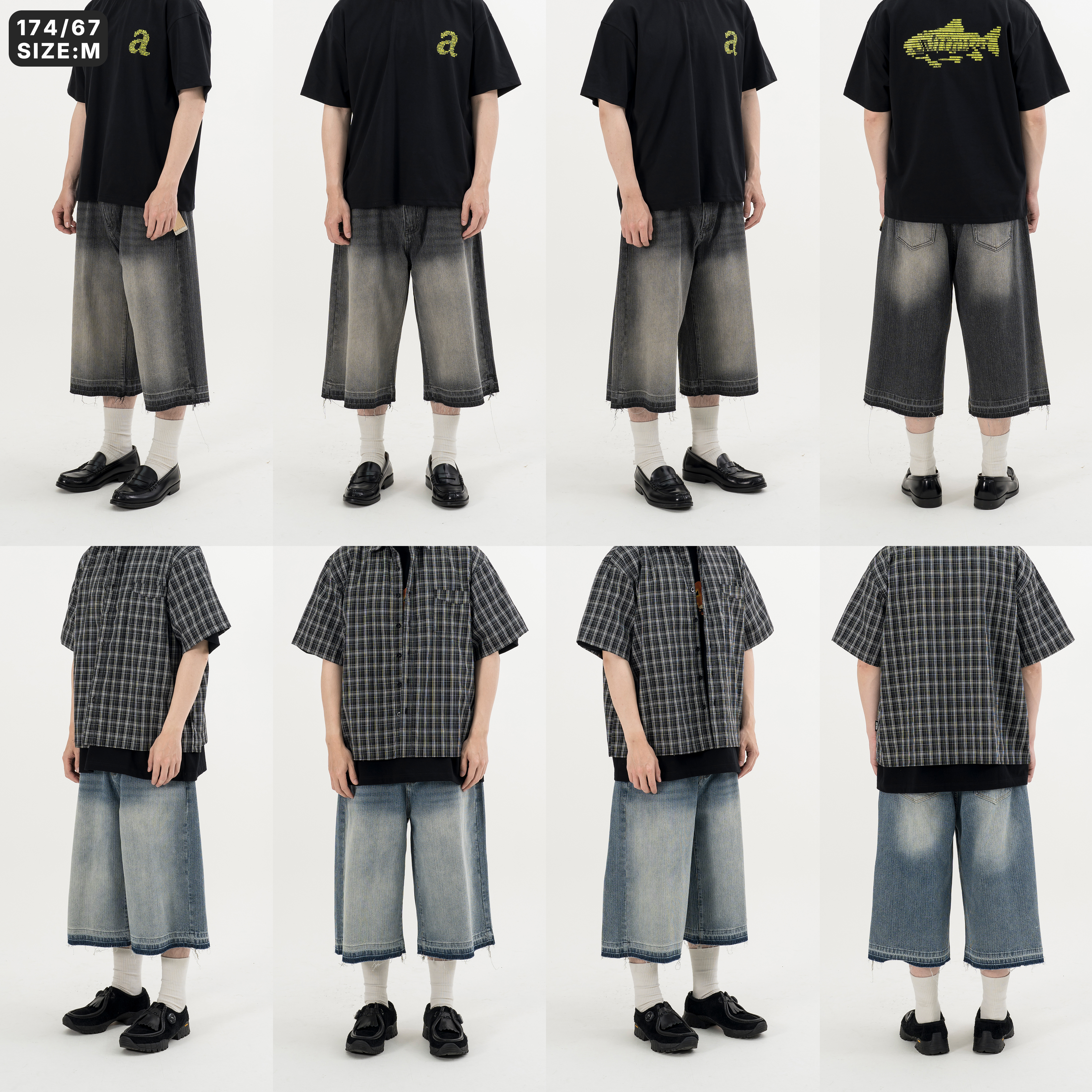 Gradient Washed Denim Jorts 漸層水洗 牛仔七分褲 [B-2625]