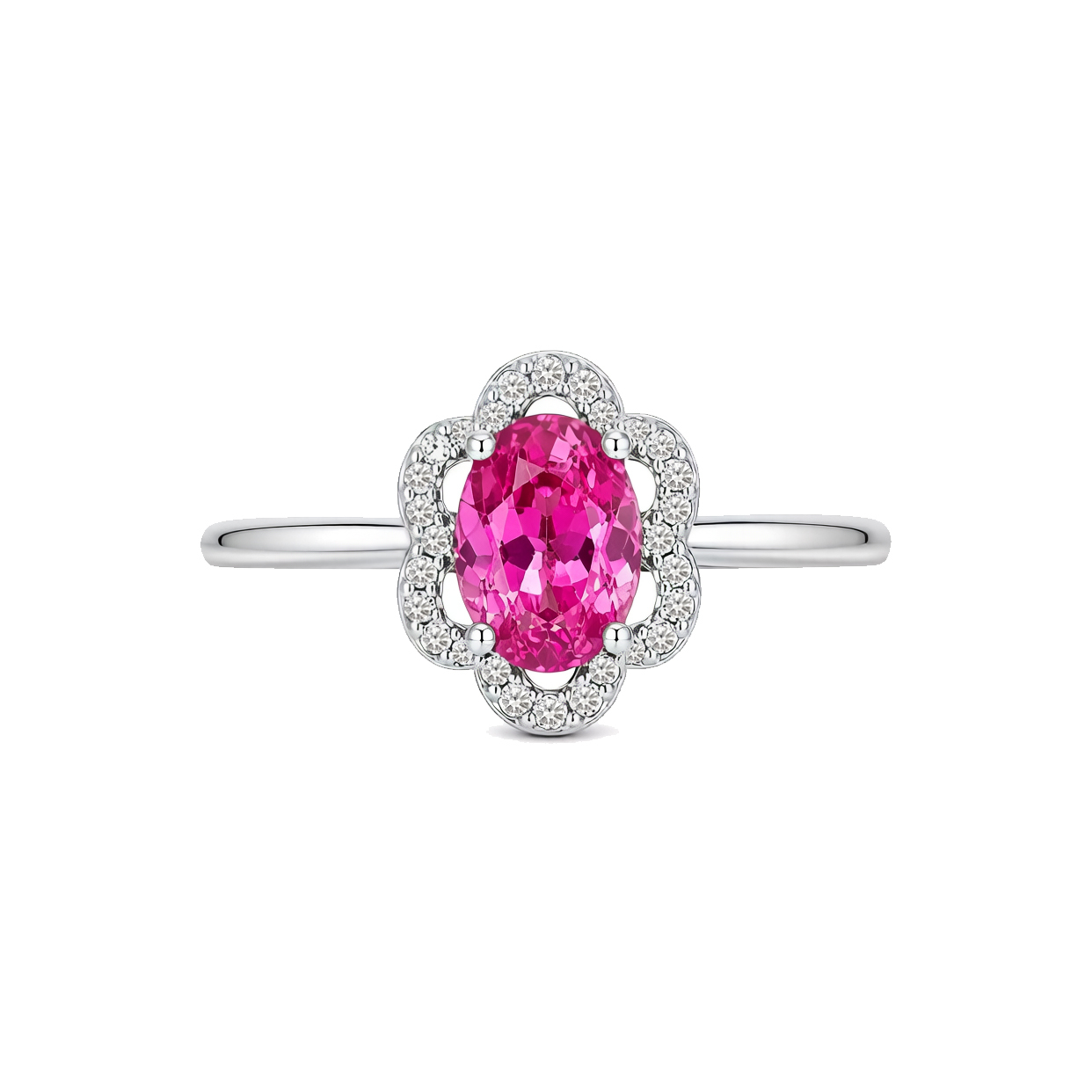 Blush Floral Elegance | Pink Topaz Ring