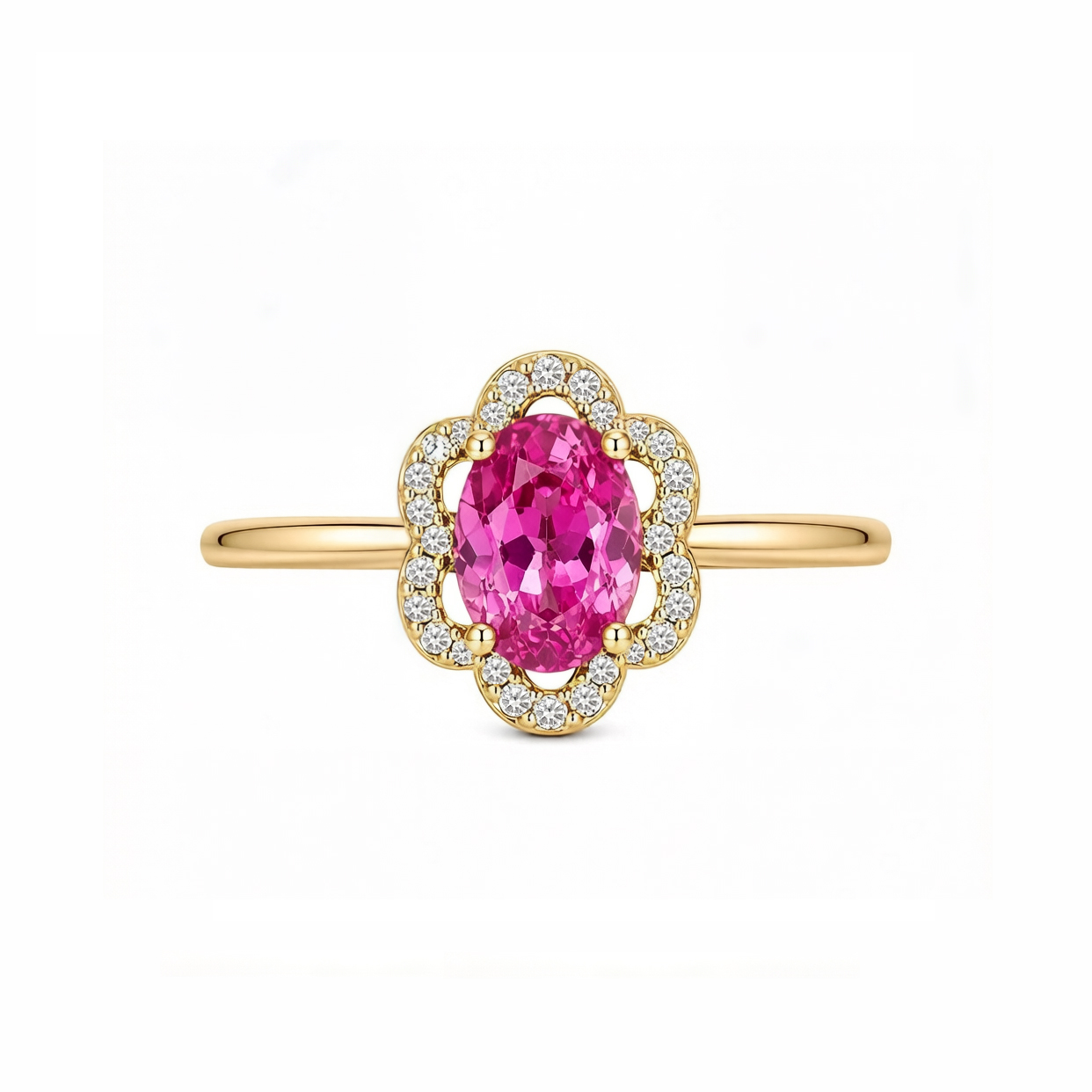 Blush Floral Elegance | Pink Topaz Ring
