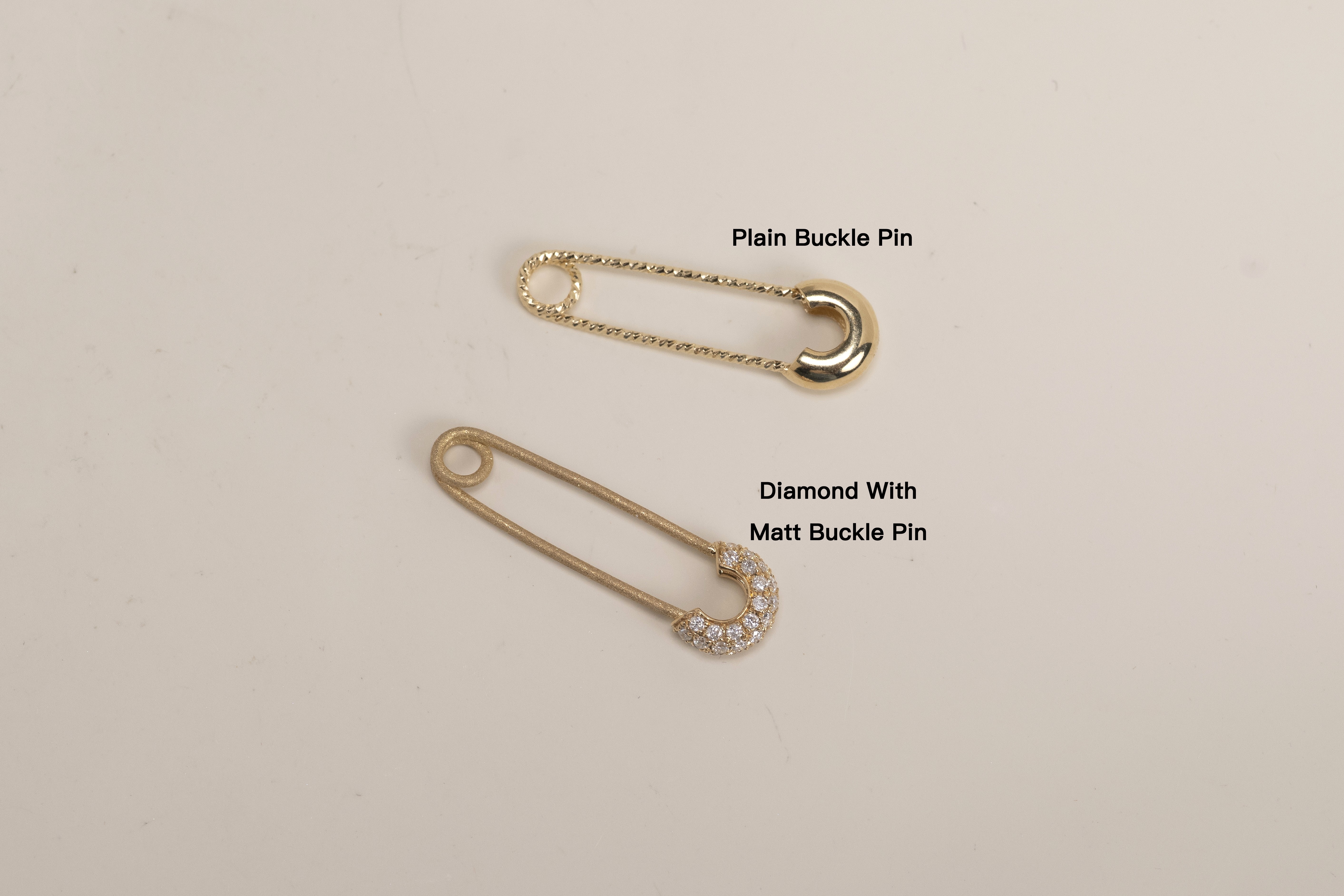 18K Buckle Pin Diamond Pendant