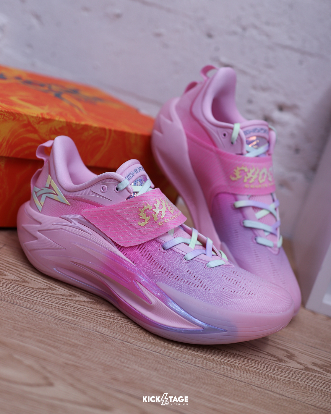（連線代購商品）男鞋 ANTA SHOCK WAVE 7 PRO 'Pink' 櫻花粉 緩震 回彈 耐磨 實戰 籃球鞋【112621111-4】