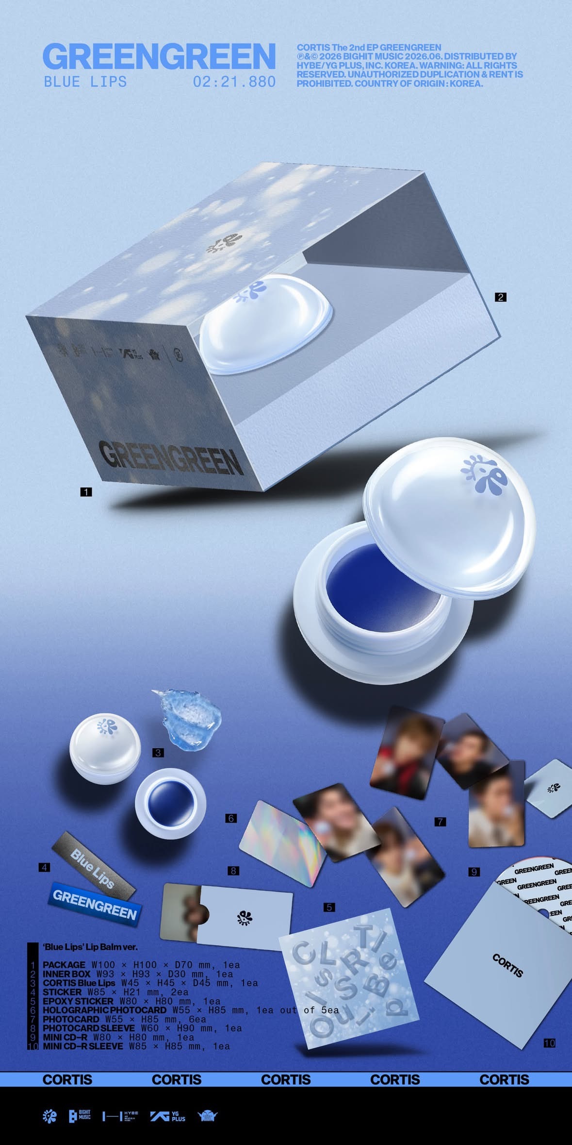 CORTIS The 2nd EP [GREENGREEN] ('Blue Lips' Lip Balm ver.)護唇膏專