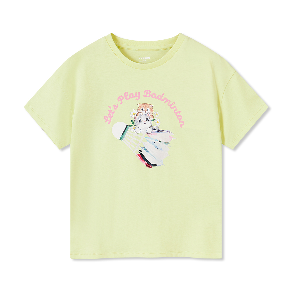 Girls Print Short Sleeves Tee