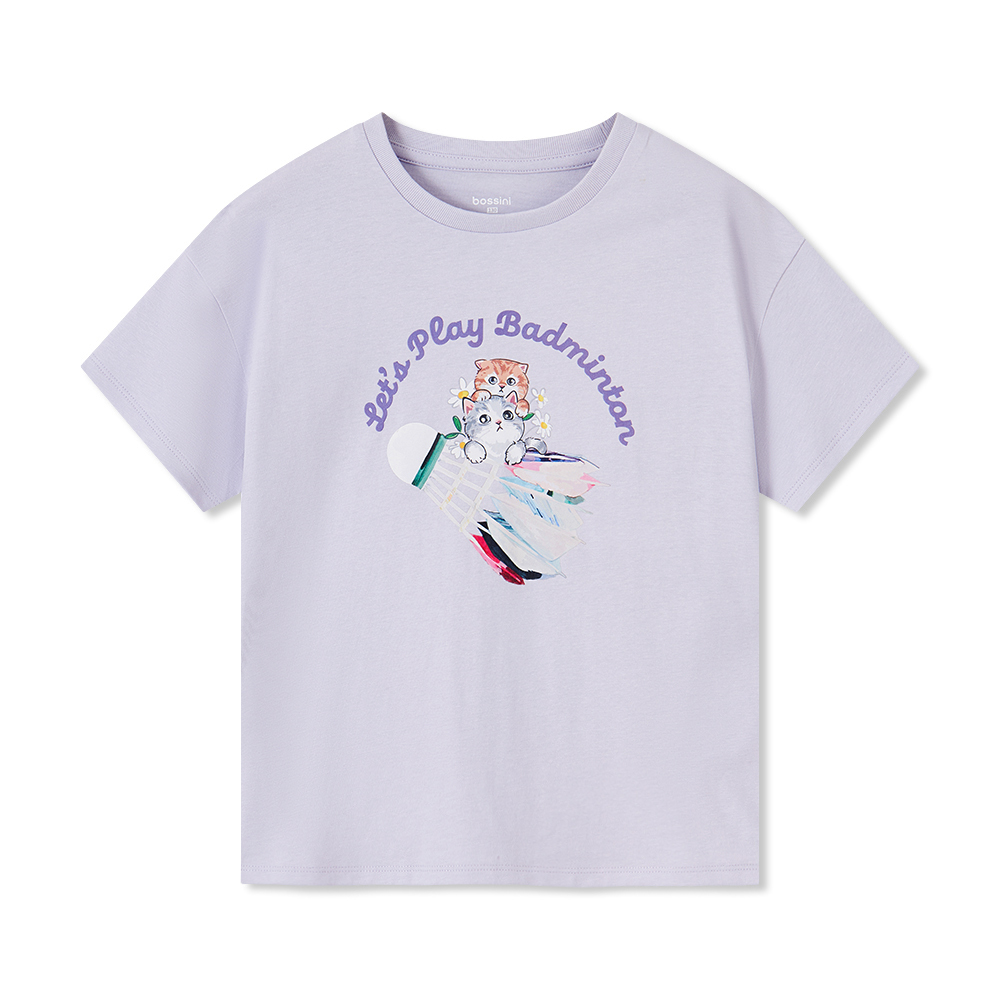 Girls Print Short Sleeves Tee