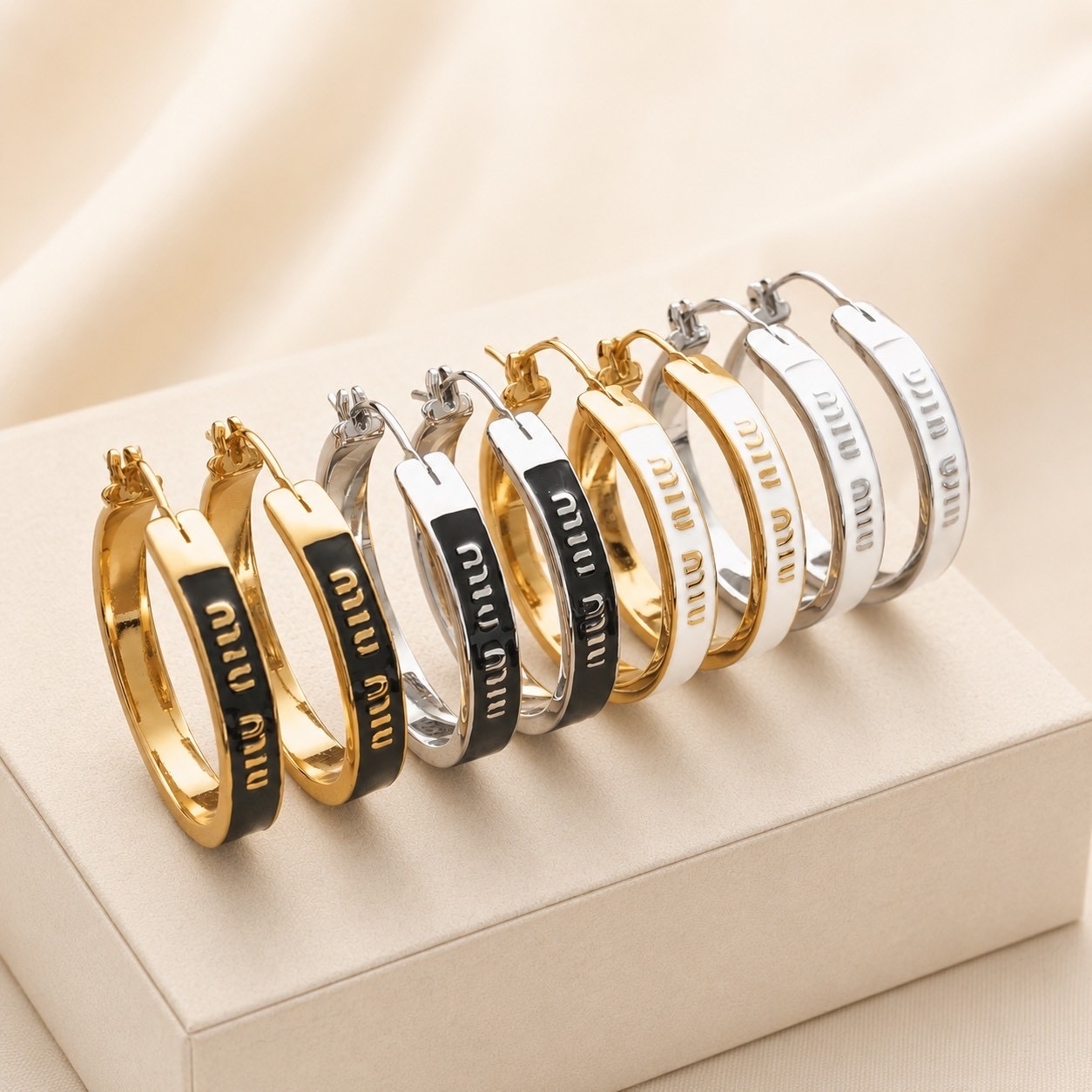 18k miu”經典琺瑯耳釦圈系列/高奢定製
