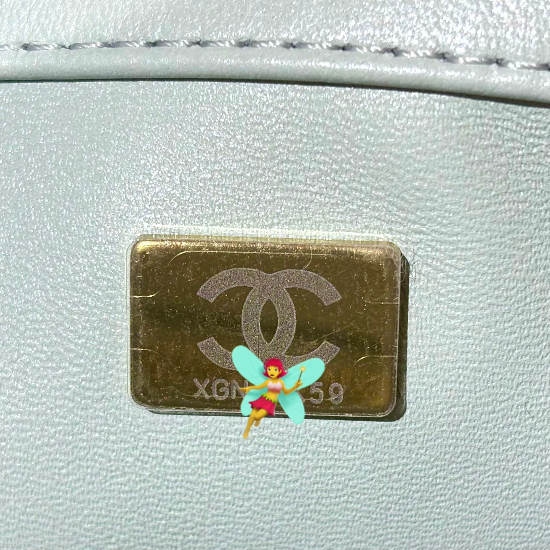 5月新鮮單!!! 26SS新色 ~ 全新Chanel方胖子, AS5758 CF17, 冰川灰綠羊皮淡金扣 晶片款 #BRAND NEW #香榭站正品