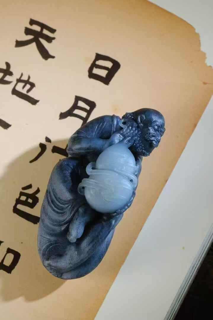 52375 和田玉青花籽料達摩