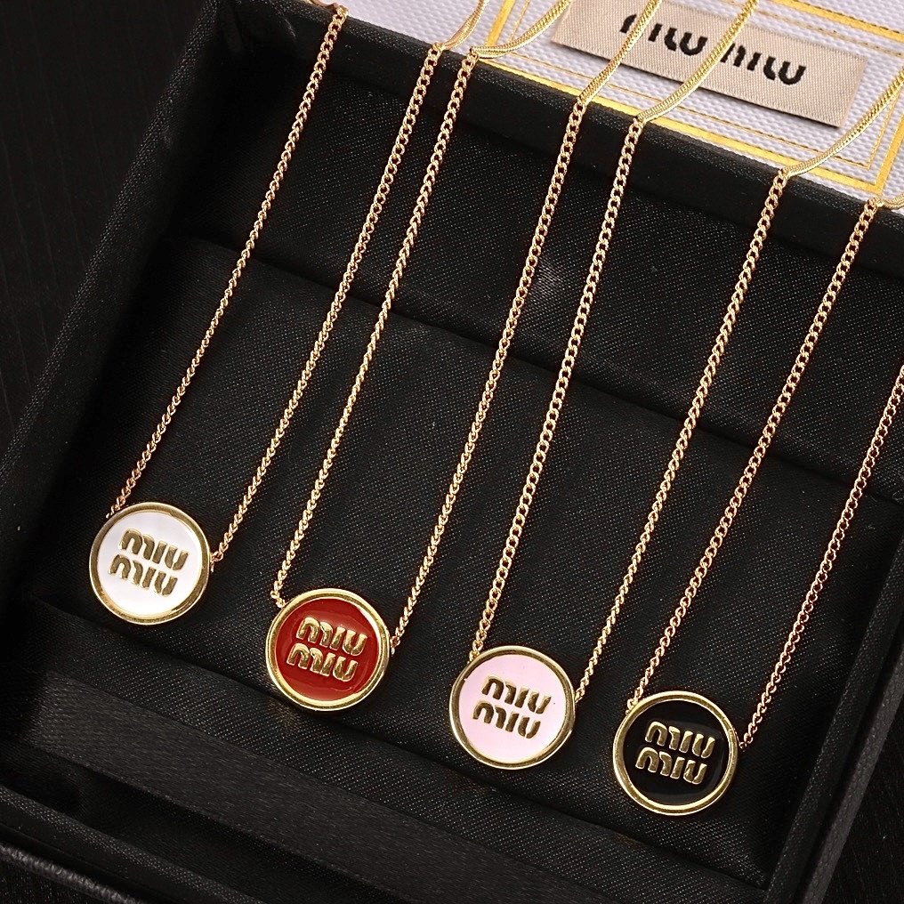 18k miu”圓形琺瑯英字”項鍊全系列/高奢定製