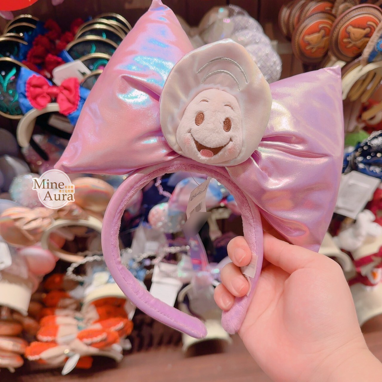 牡蠣寶寶 立體絨毛 蝴蝶結 大頭 造型 髮圈 髮箍 愛麗絲夢遊仙境 Alice in Wonderland -香港迪士尼樂園