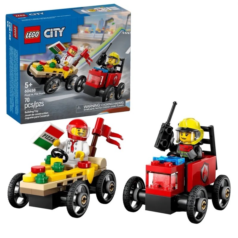 【玩具研究中心】LEGO 樂高 City系列 披薩vs.消防車賽車套裝 60458