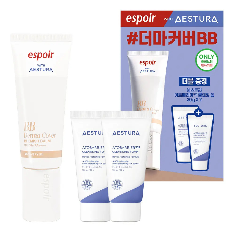 🇰🇷 31/5 - 6/6 韓國連線 OY大促銷丨Espoir with Aestura BB Derma Cover Blemish balm 送aestura cleansing foam 30g*2ea
